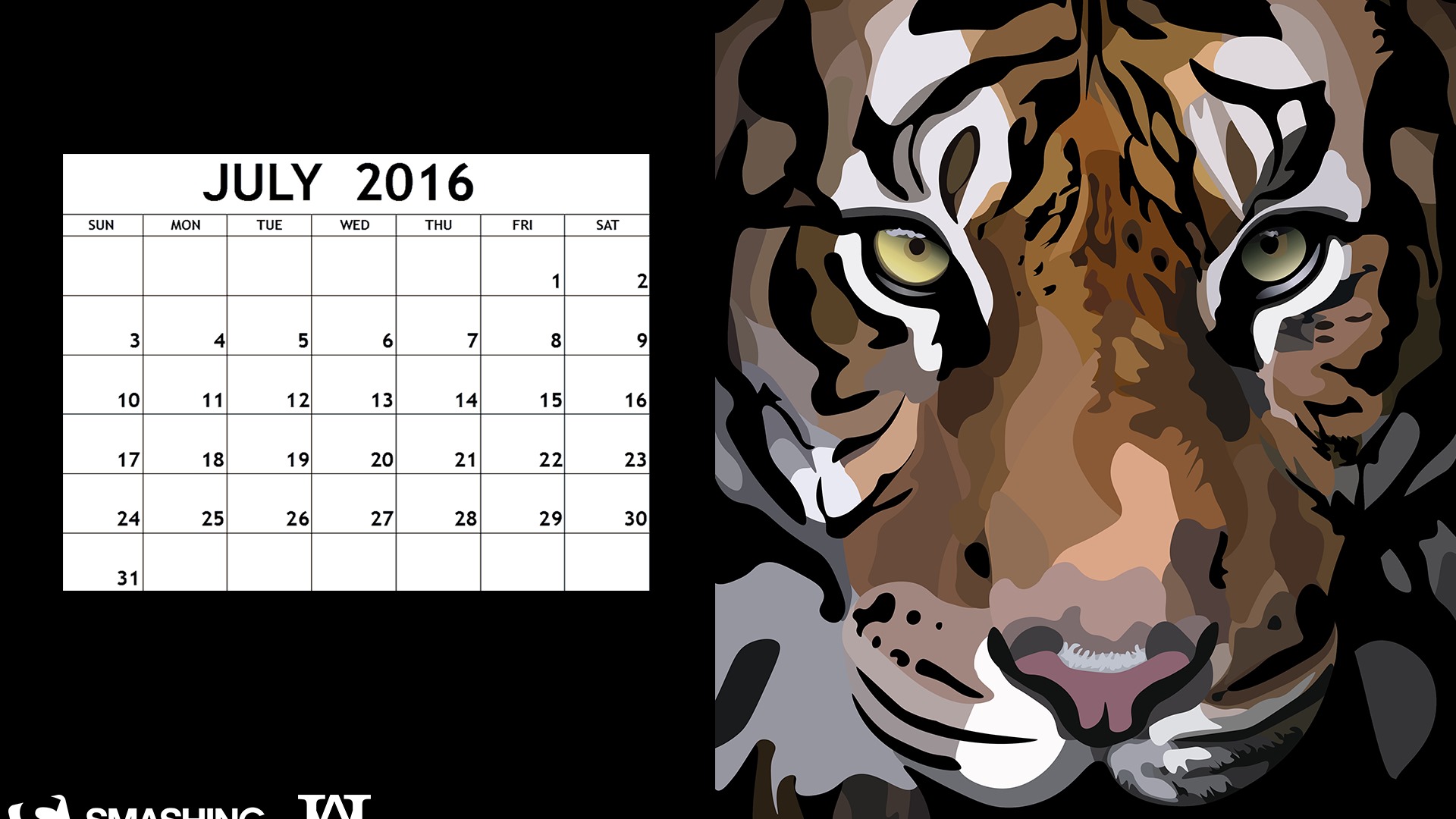 July 2016 calendar wallpaper (2) #18 - 1920x1080