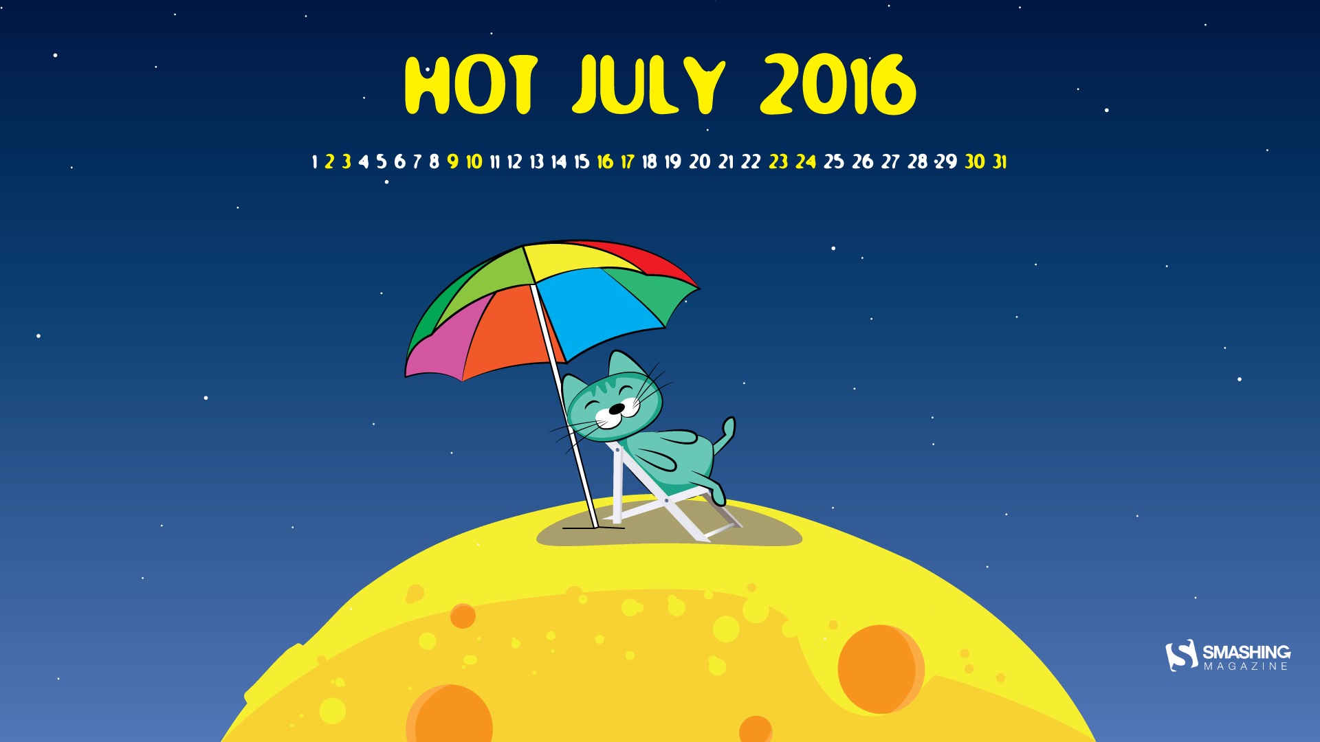 Juillet 2016 calendrier fond d'écran (2) #19 - 1920x1080