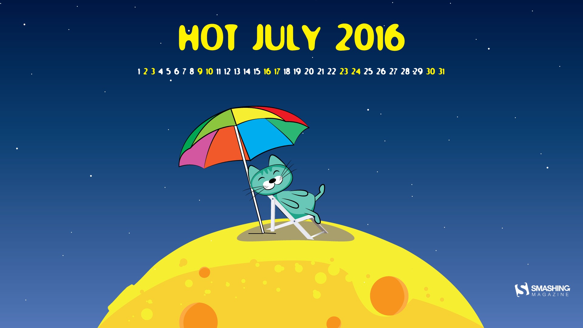 2016年7月 月曆壁紙(二) #19 - 1920x1080