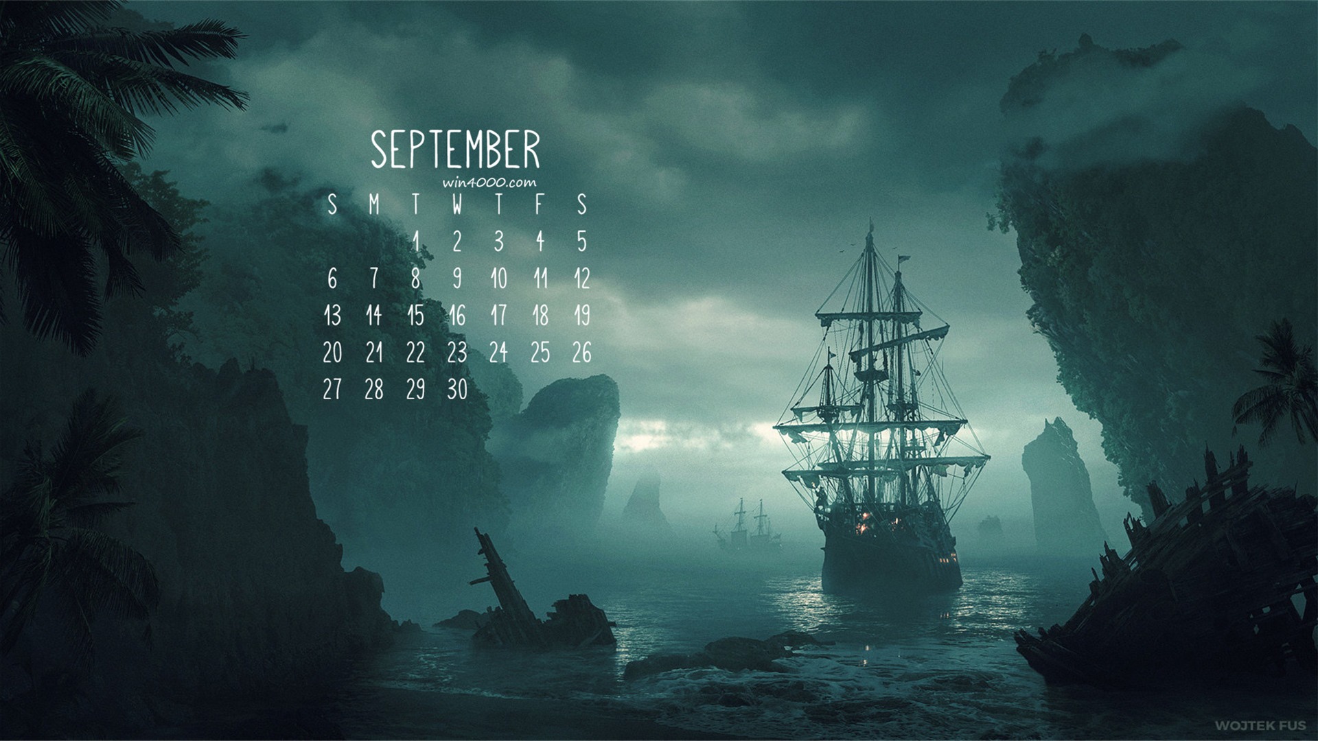 September 2016 Kalender Wallpaper (1) #2 - 1920x1080