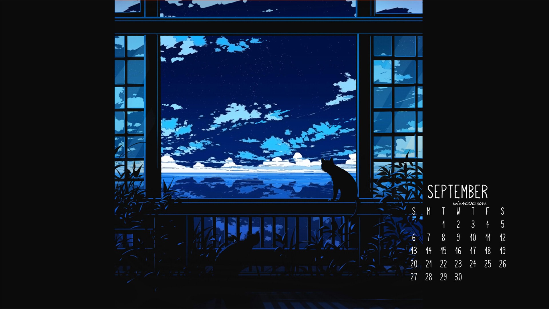 2016年9月 月曆壁紙(一) #4 - 1920x1080