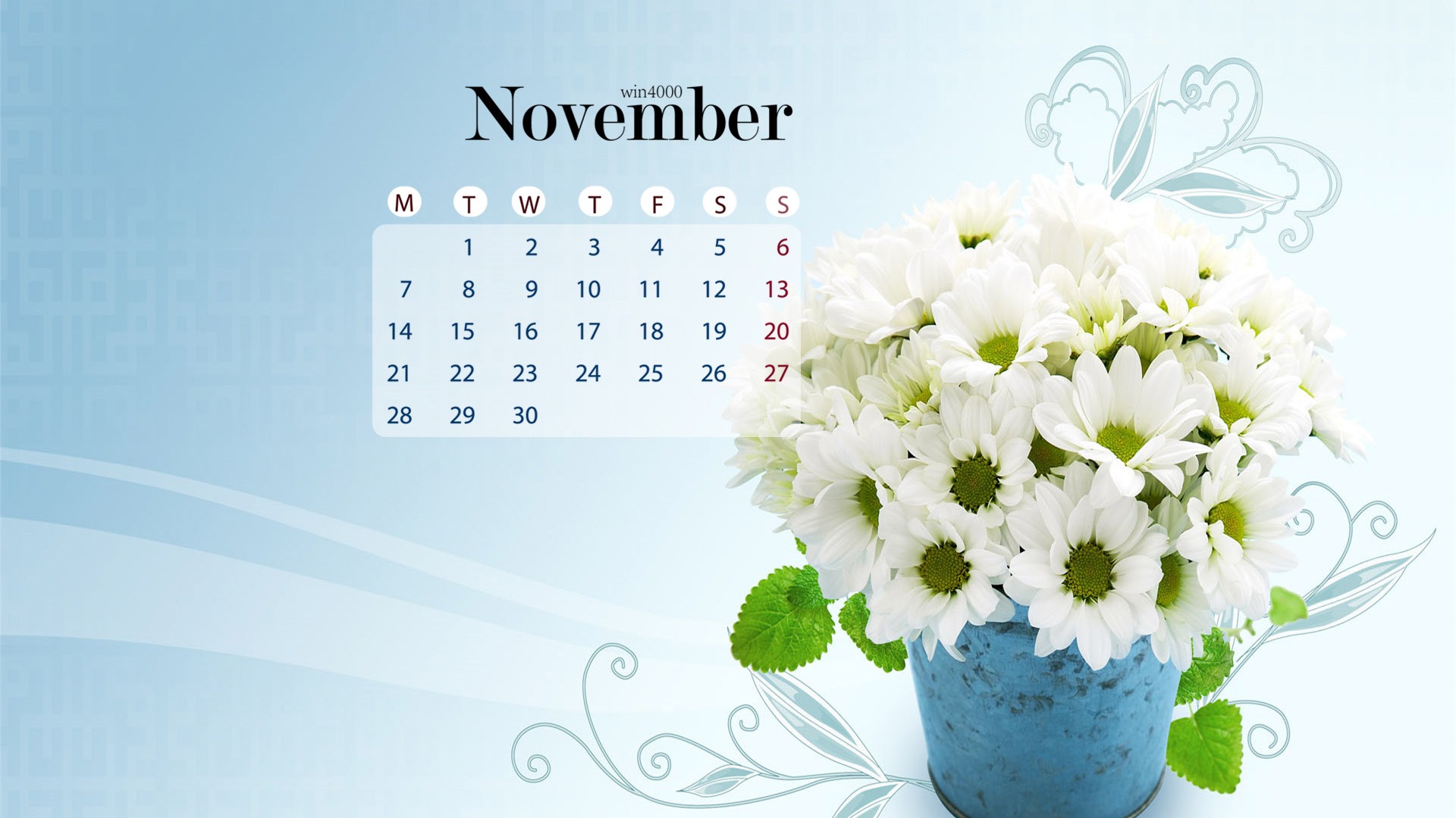 November 2016 calendar wallpaper (1) #7 - 1920x1080