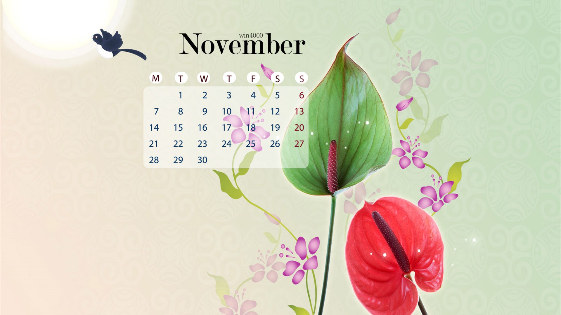 November 2016 calendar wallpaper (1) #8 - 1920x1080