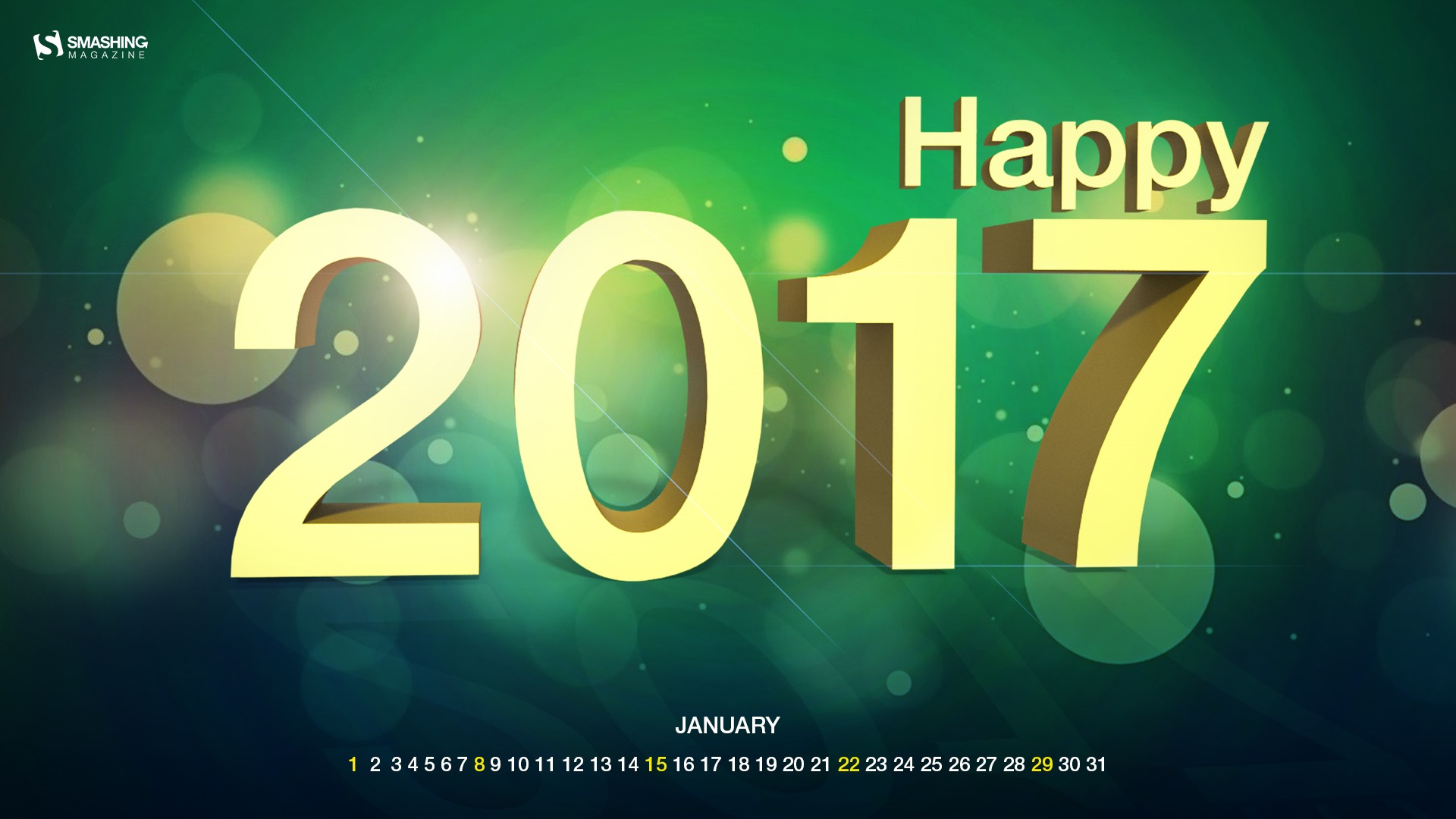 Fondos de calendario de enero de 2017 (2) #1 - 1920x1080