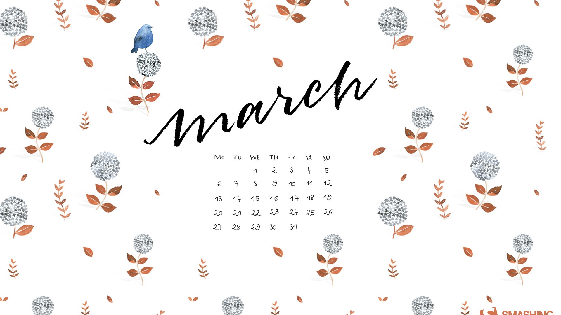 March 2017 calendar wallpaper (2) #15 - 1920x1080