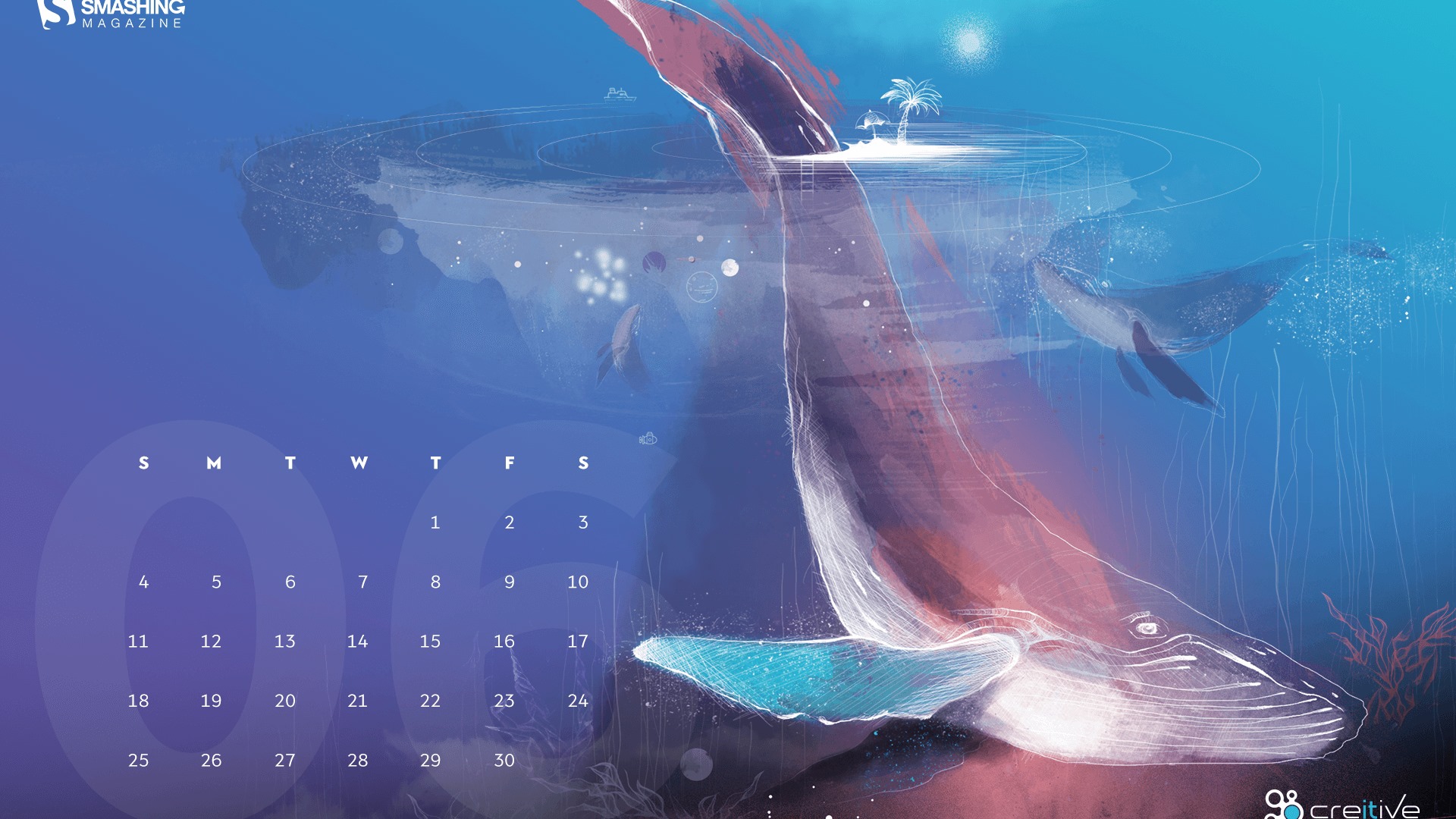 June 2017 calendar wallpaper #1 - 1920x1080