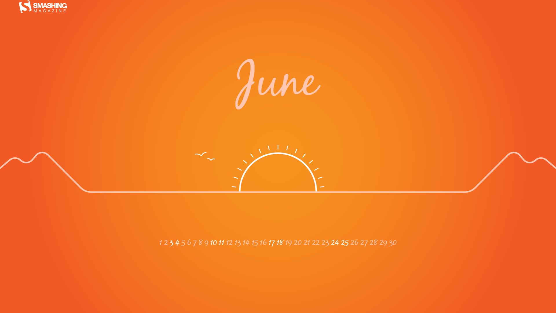 June 2017 calendar wallpaper #15 - 1920x1080