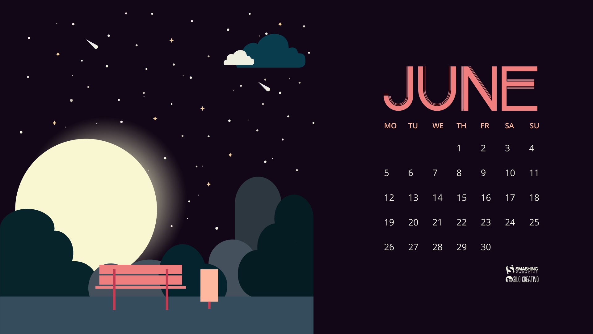 June 2017 calendar wallpaper #16 - 1920x1080