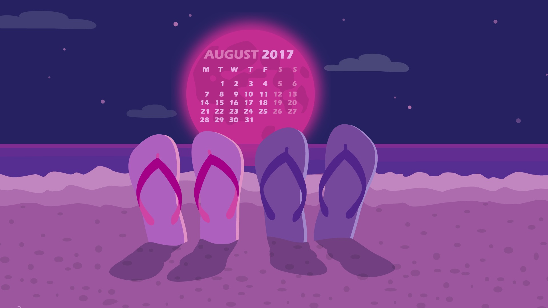 2017年8月のカレンダーの壁紙 #23 - 1920x1080