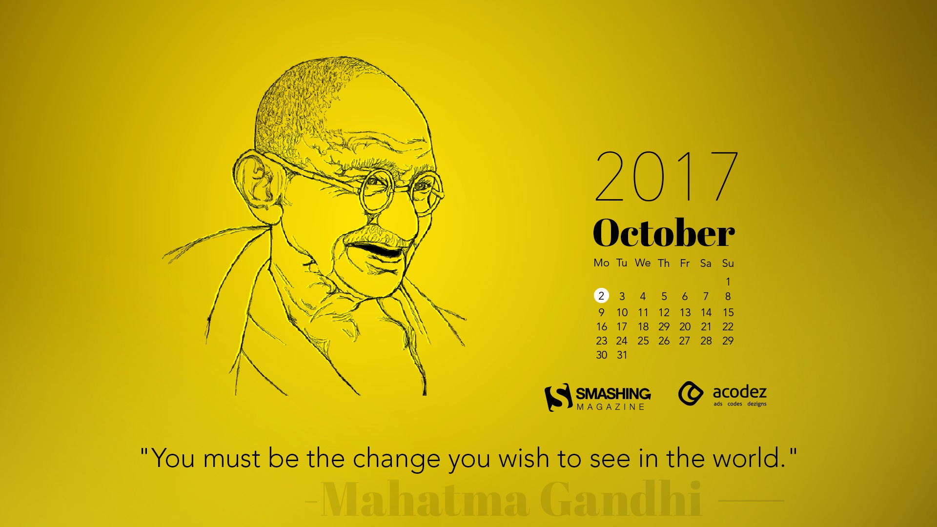 2017年10月のカレンダーの壁紙 #4 - 1920x1080