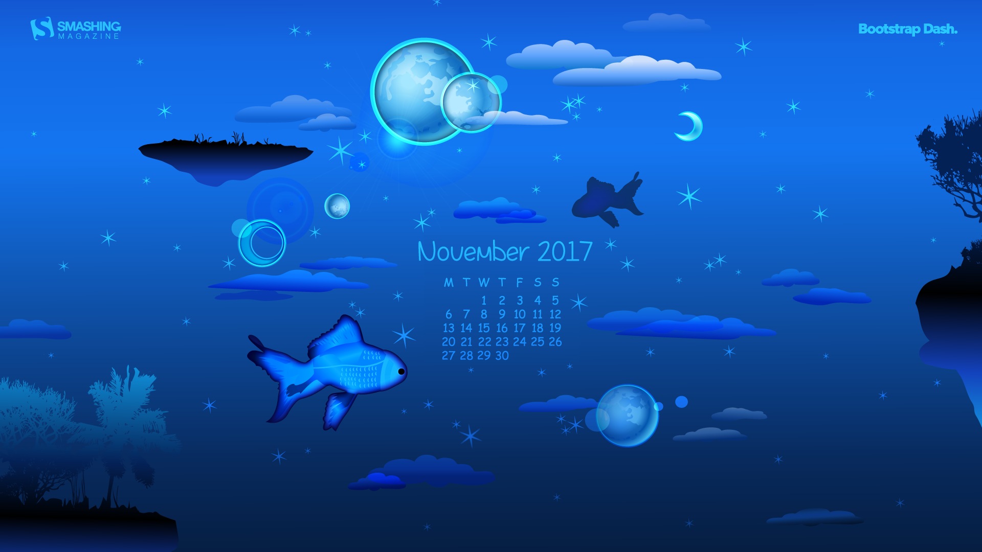November 2017 calendar wallpaper #9 - 1920x1080