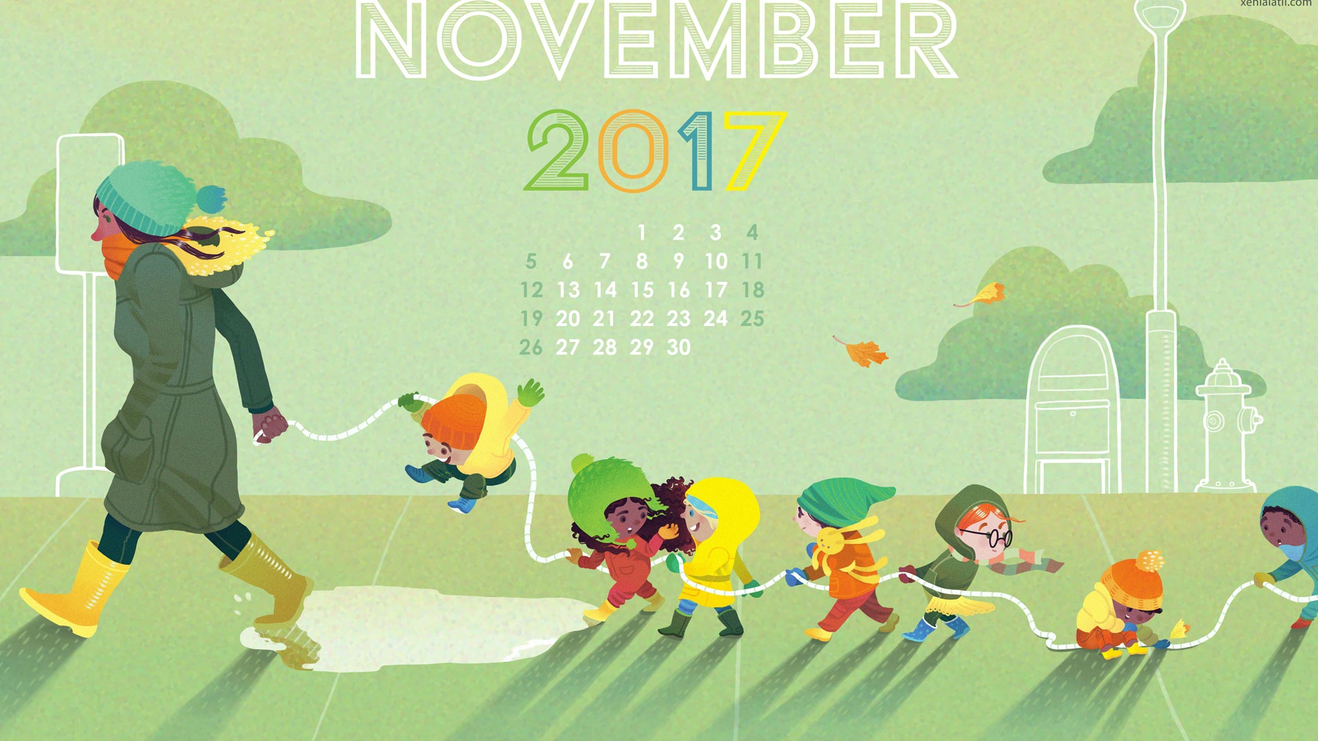 Listopad 2017 kalendář tapety #20 - 1920x1080