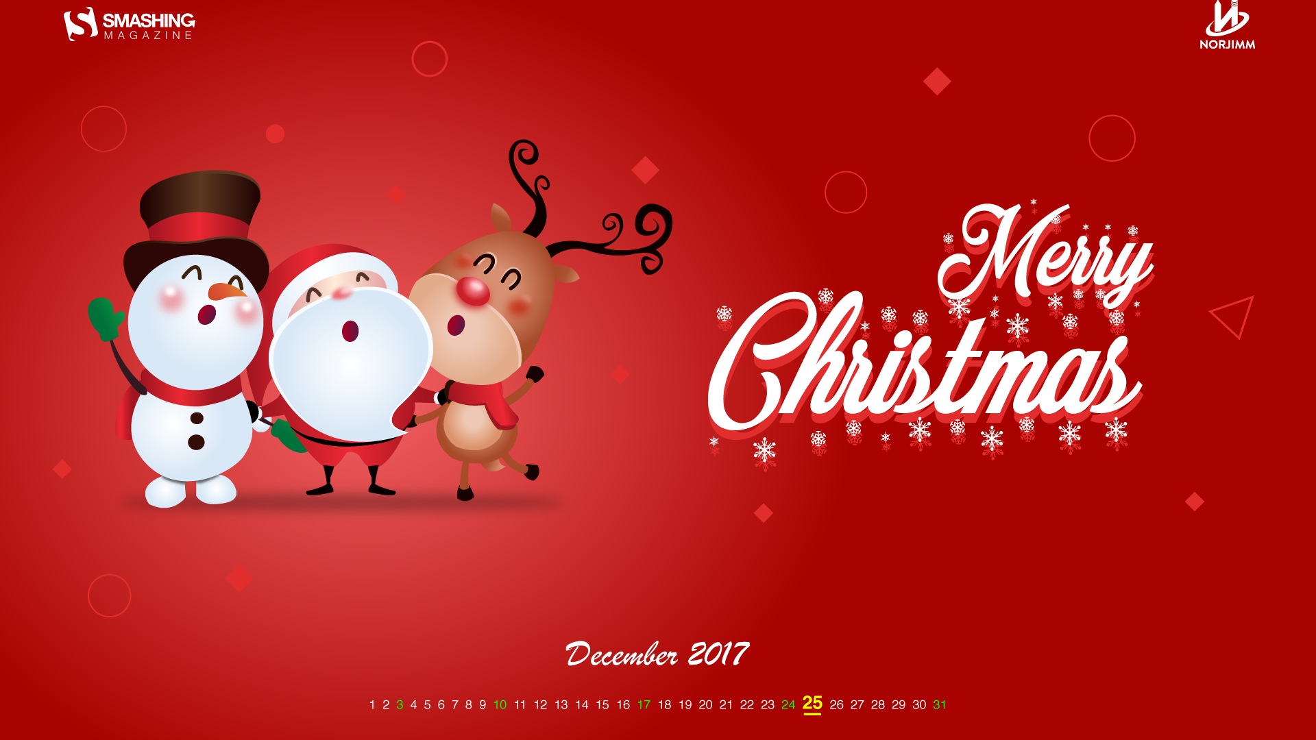 December 2017 Calendar Wallpaper #3 - 1920x1080