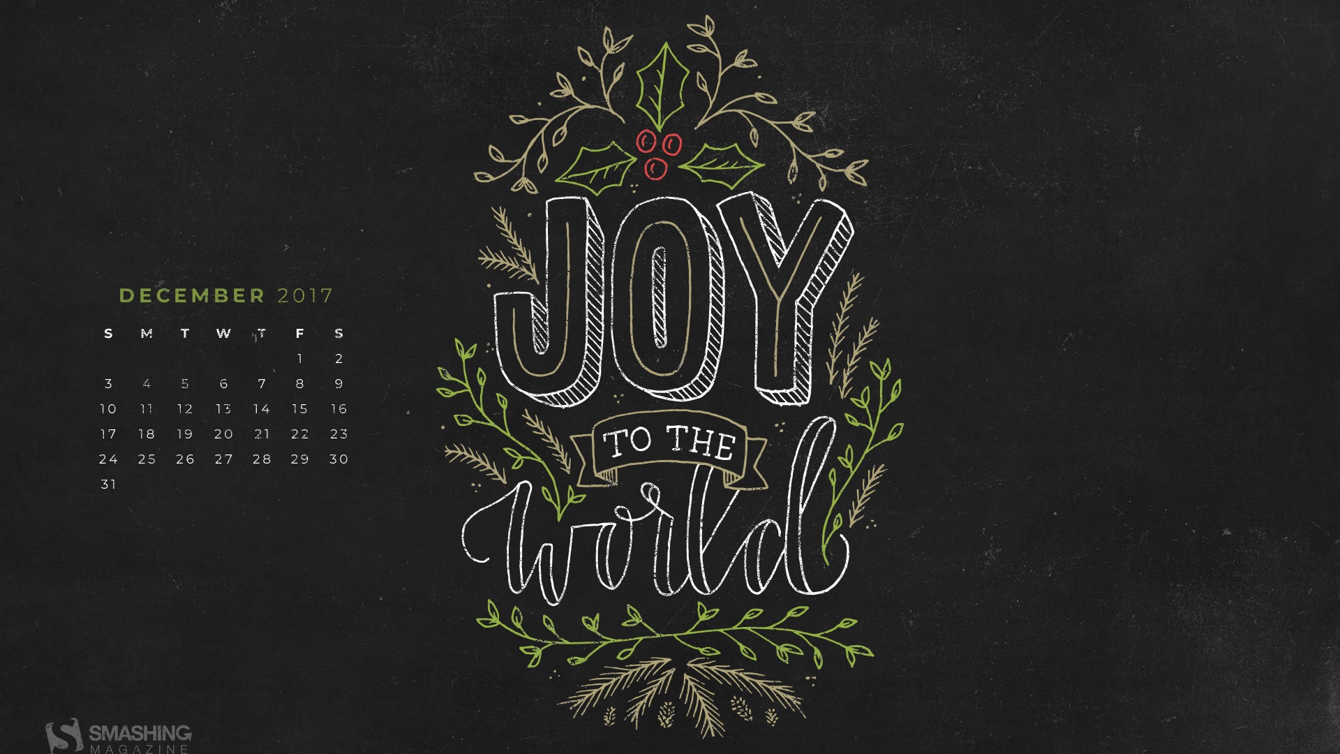 December 2017 Calendar Wallpaper #14 - 1920x1080