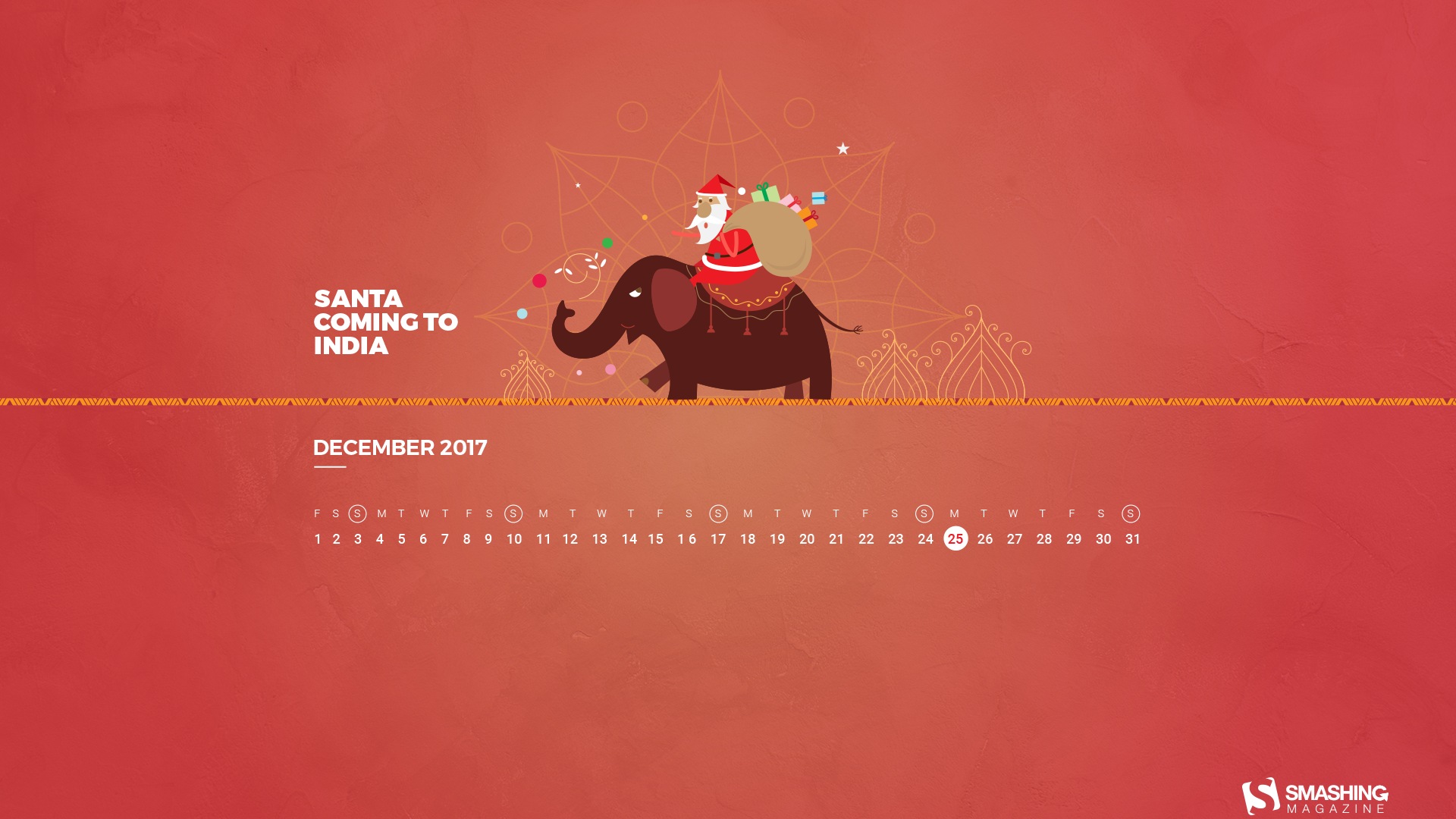 Dezember 2017 Kalender Hintergrund #20 - 1920x1080