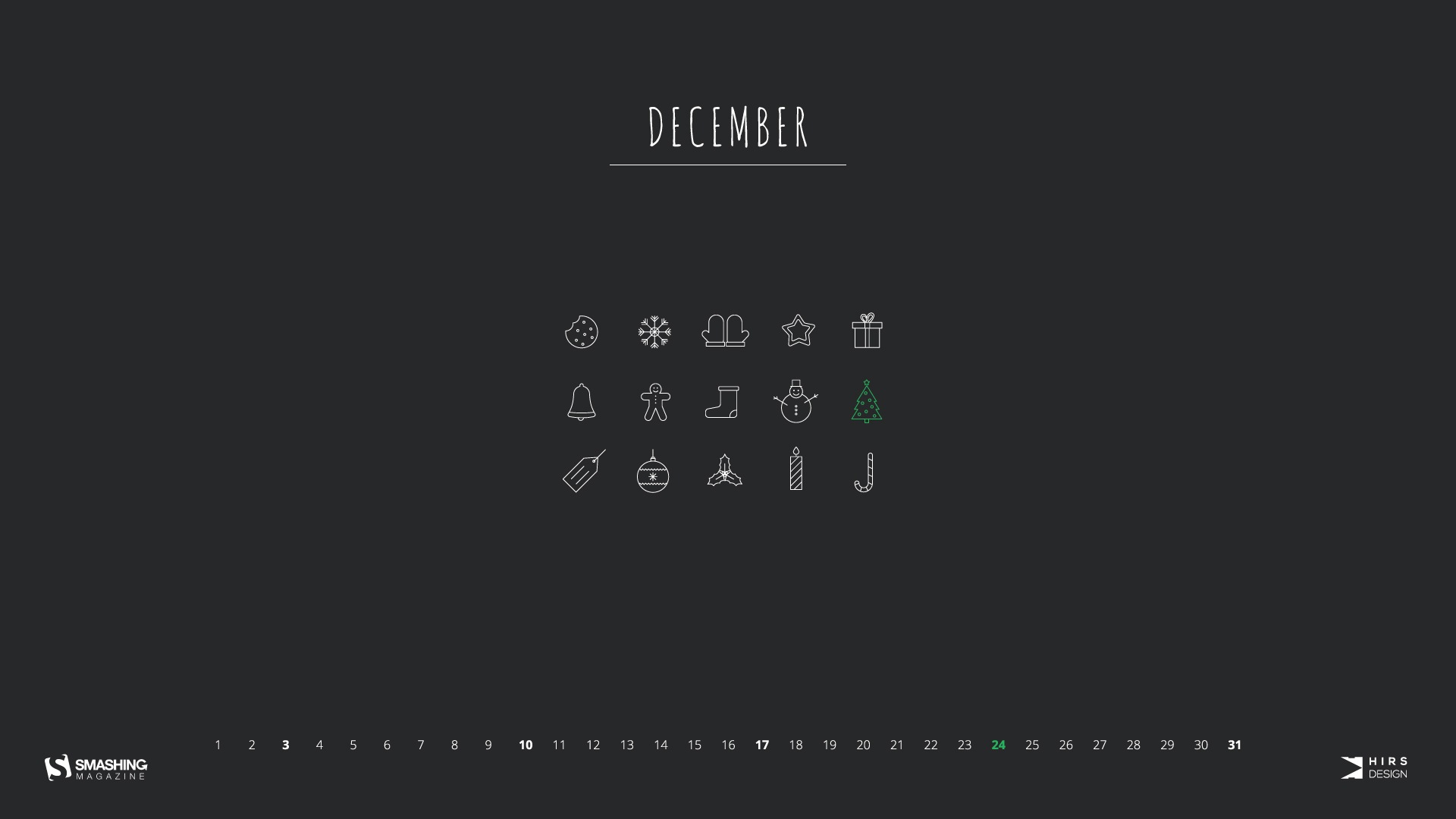 Dezember 2017 Kalender Hintergrund #21 - 1920x1080