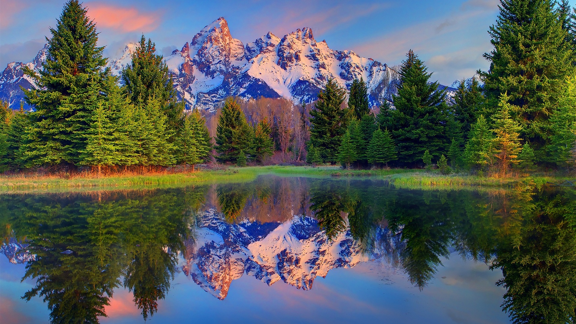 USA-großartige Teton Nationalparknatur-Landschaftstapeten HD #1 - 1920x1080