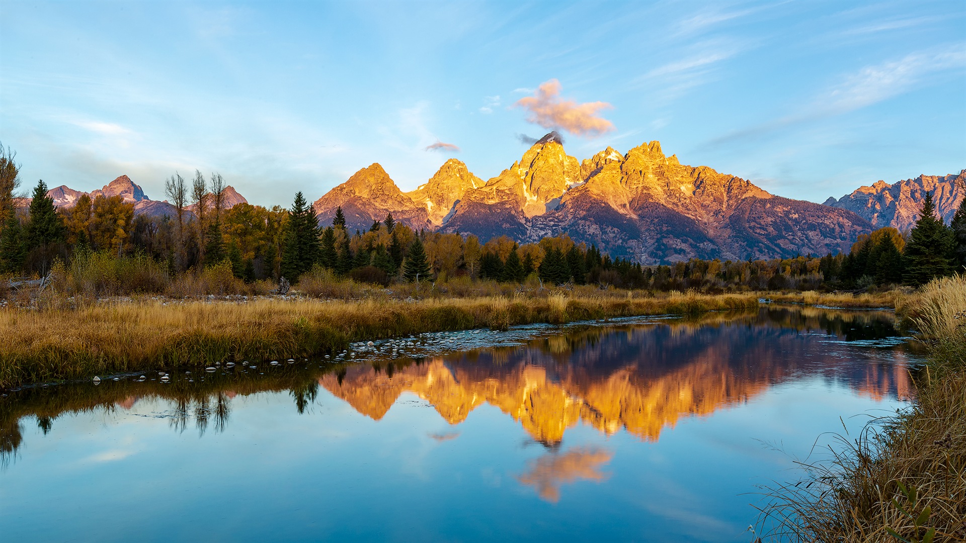 USA-großartige Teton Nationalparknatur-Landschaftstapeten HD #4 - 1920x1080