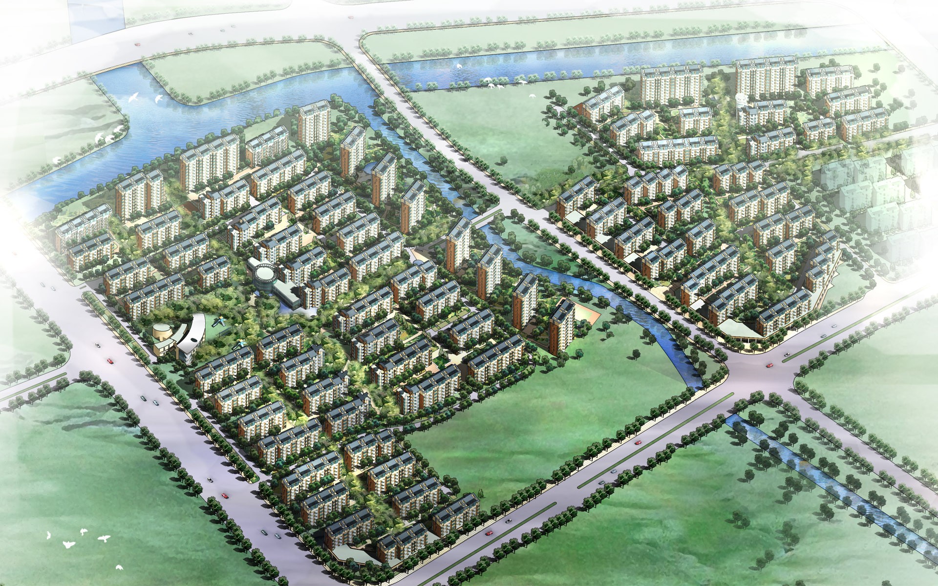 高清園林建築效果壁紙 #15 - 1920x1200