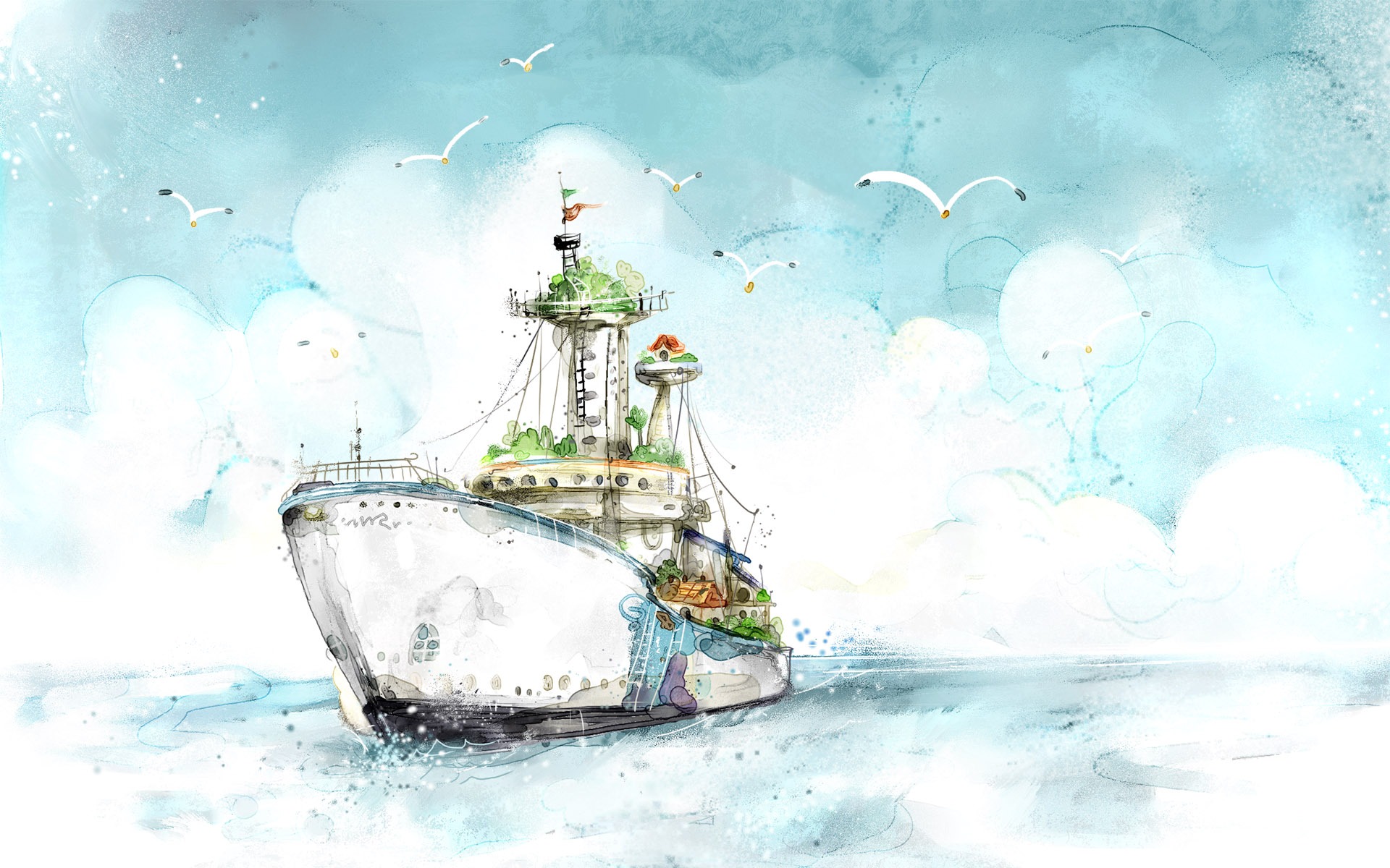 卡通夢幻風光壁紙 #32 - 1920x1200