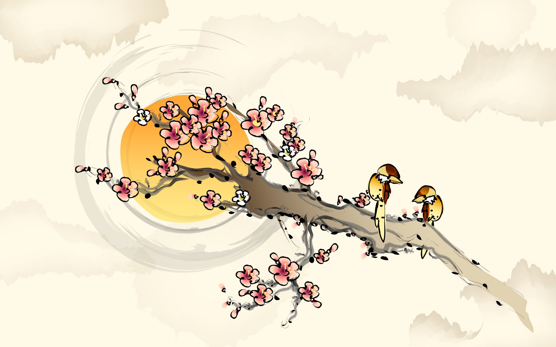 矢量水墨高清壁紙 #6 - 1920x1200