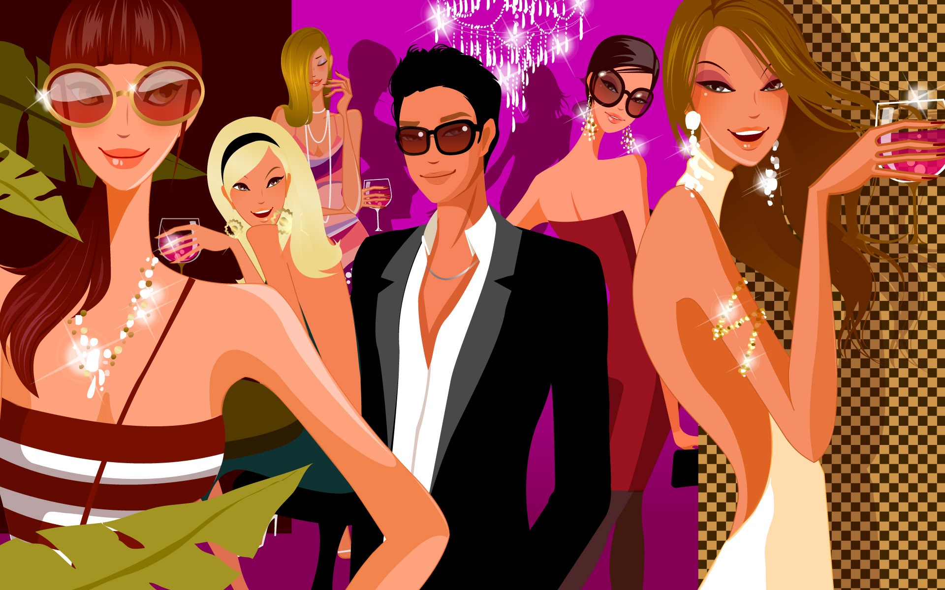 Vector PUB Girls Wallpaper #13 - 1920x1200