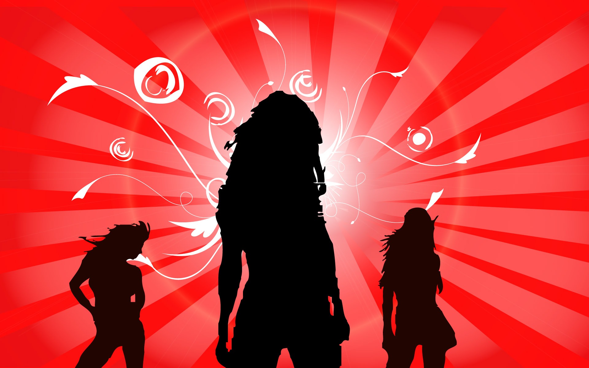 Vector People Silhouette Wallpaper (1) #5 - 1920x1200