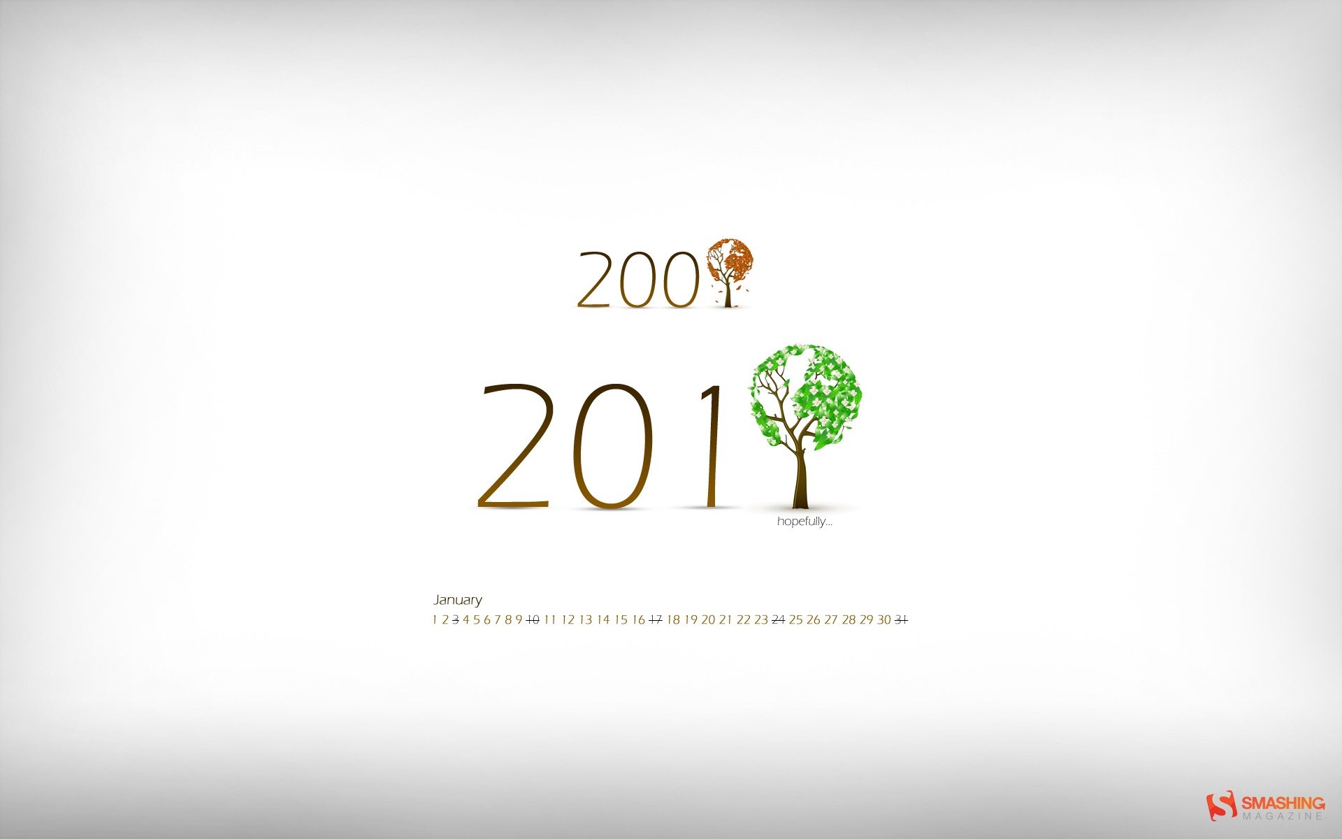 2010年1月月曆壁紙 #29 - 1920x1200