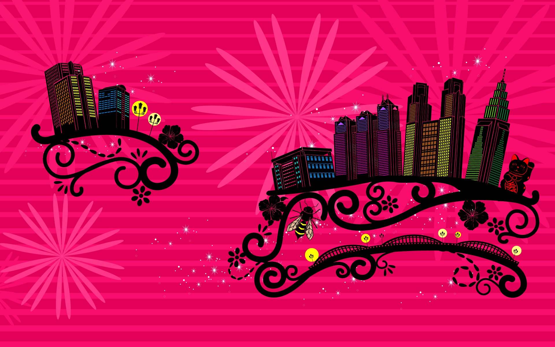 矢量花紋城市 壁紙(二) #20 - 1920x1200