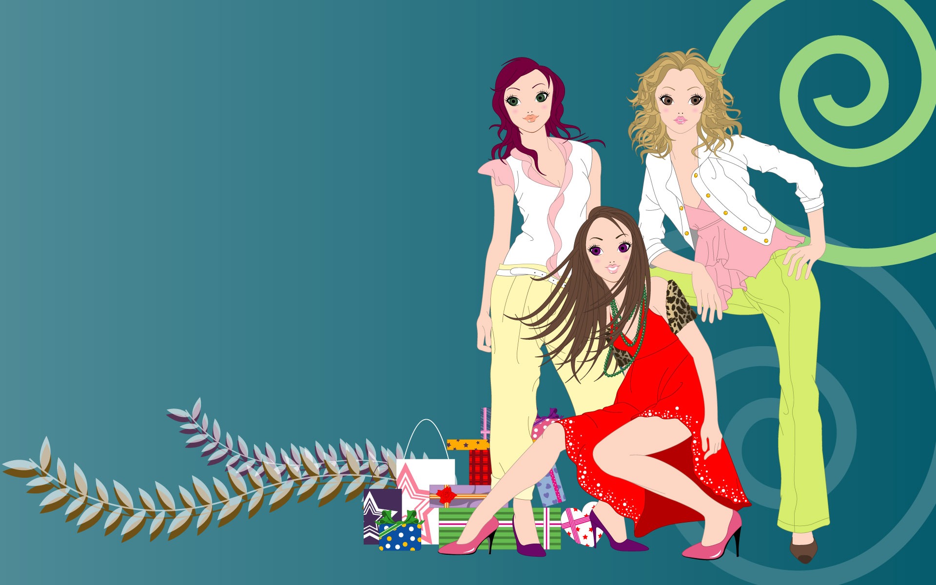 Vector urban women wallpaper (1) #11 - 1920x1200