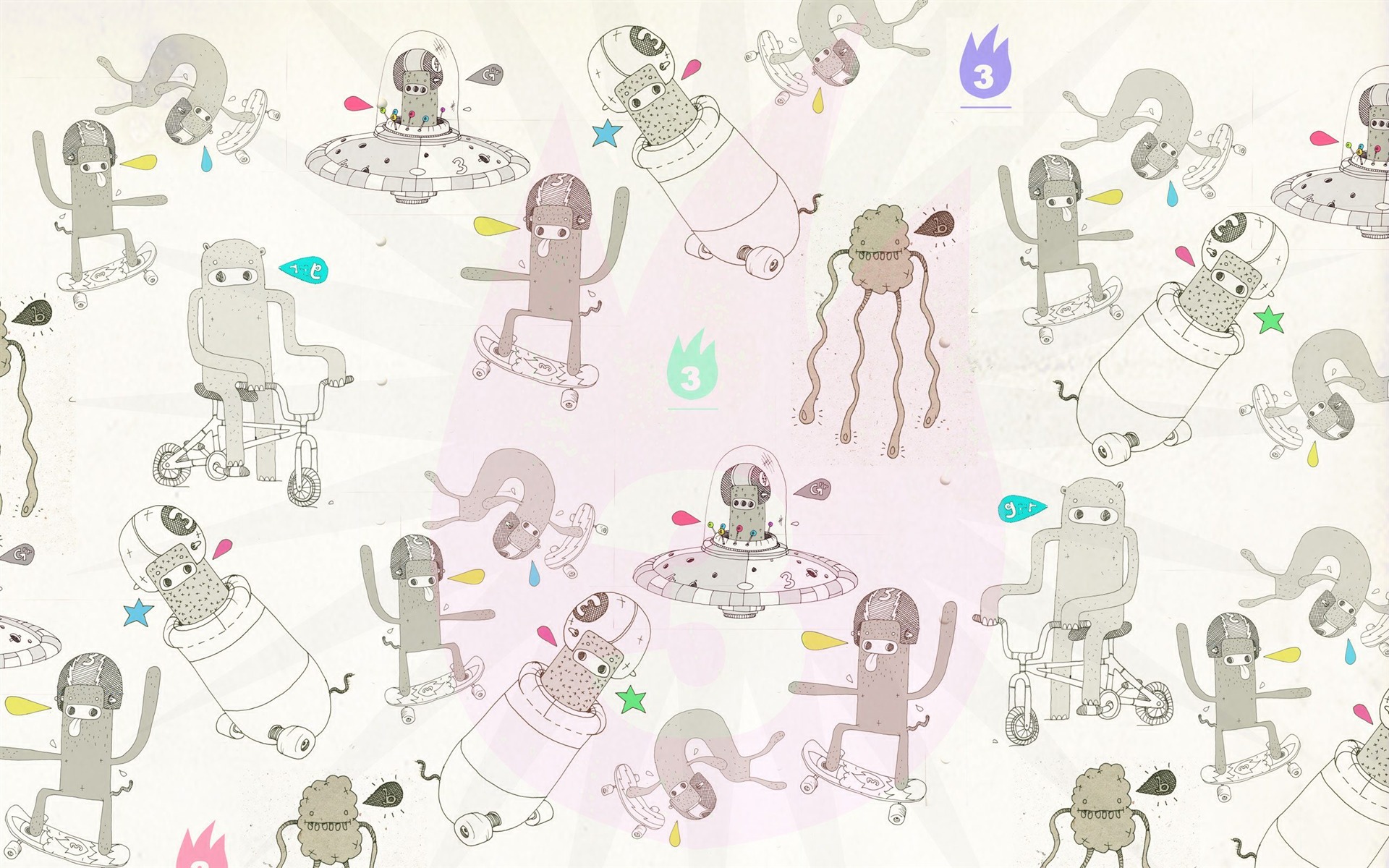 Poked Studio tide wallpaper illustration design #17 - 1920x1200