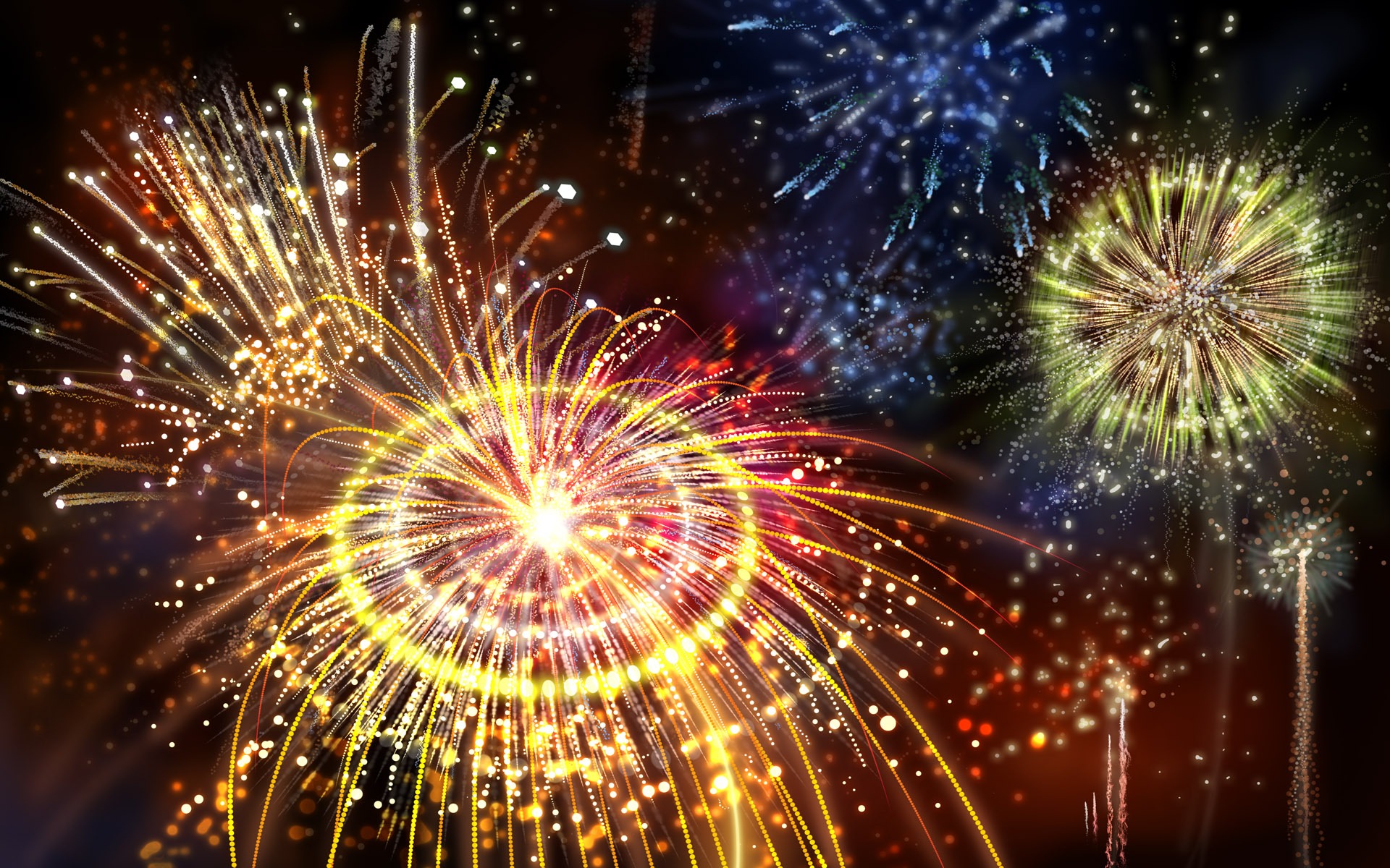 Farbenprächtiges Feuerwerk HD Wallpaper #1 - 1920x1200