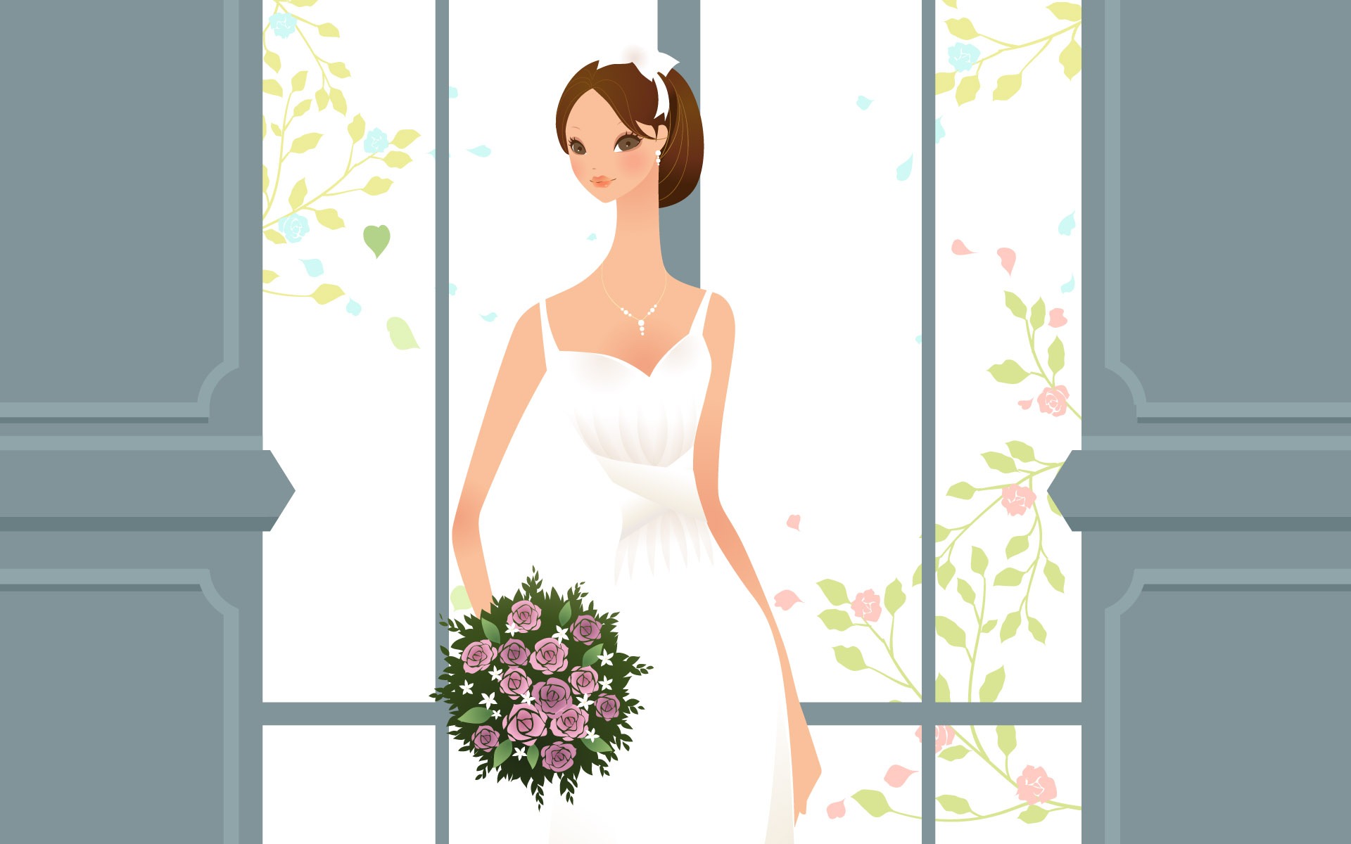 Vector wallpaper wedding bride (1) #2 - 1920x1200