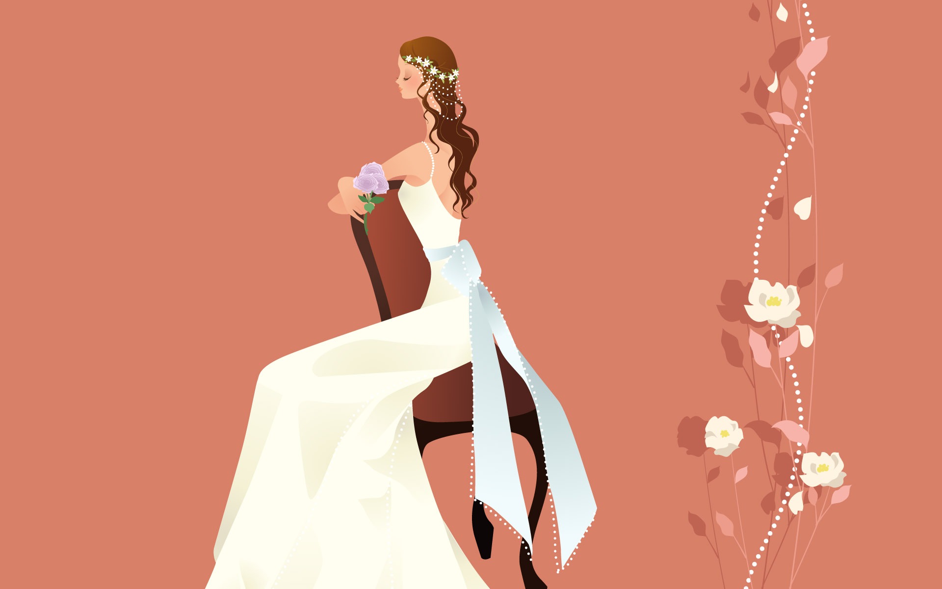 Vector wallpaper wedding bride (1) #11 - 1920x1200