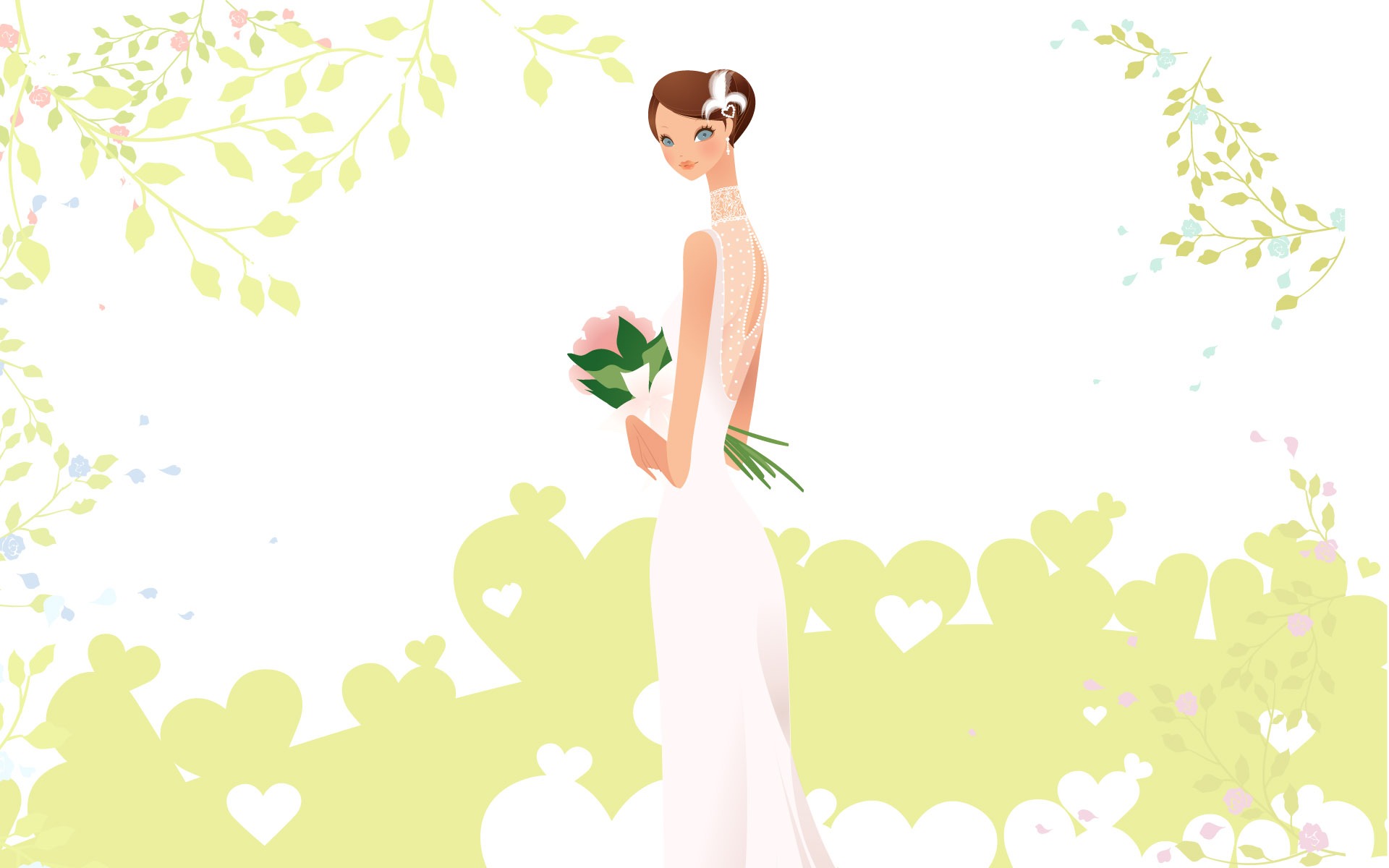 Vector Wallpaper Hochzeit Braut (1) #13 - 1920x1200