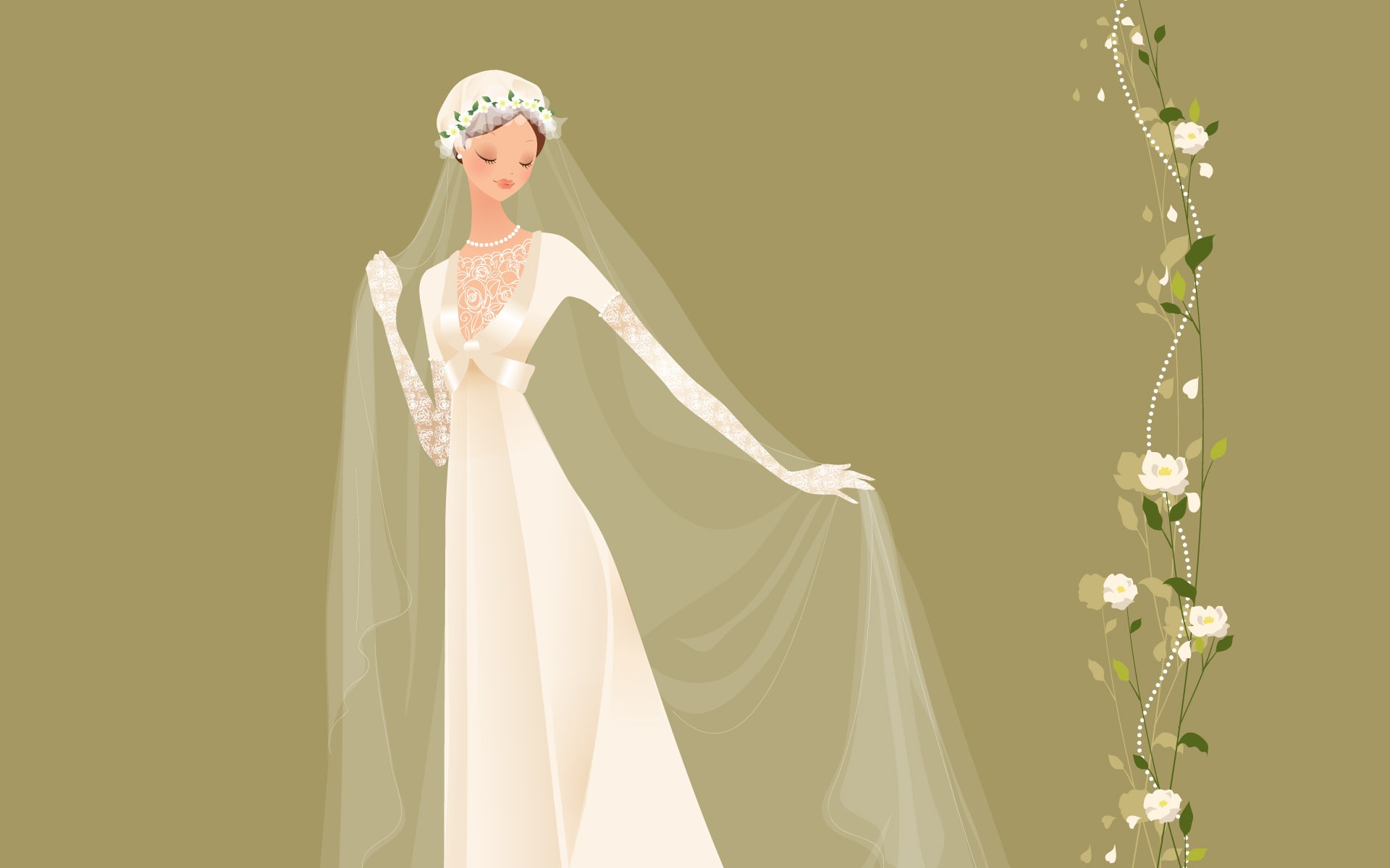 Vector wallpaper wedding bride (1) #18 - 1920x1200