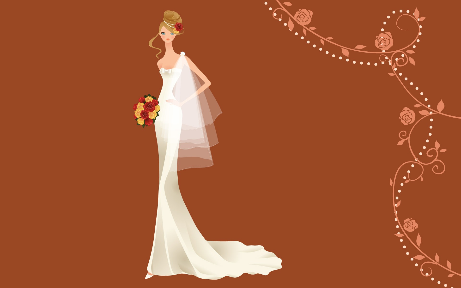 Vector wallpaper wedding bride (2) #9 - 1920x1200