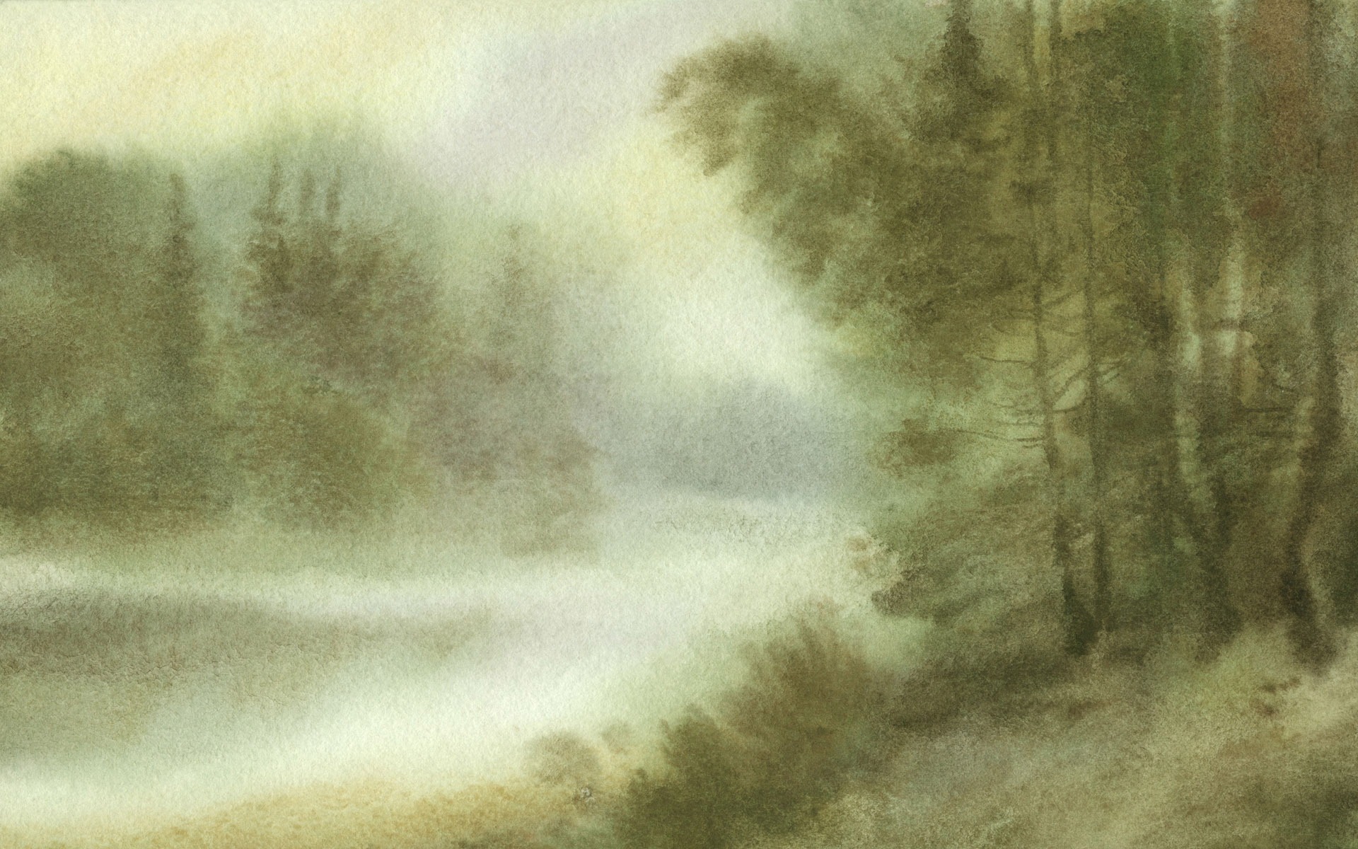 Fond d'écran paysage aquarelle peinte à la main (1) #3 - 1920x1200