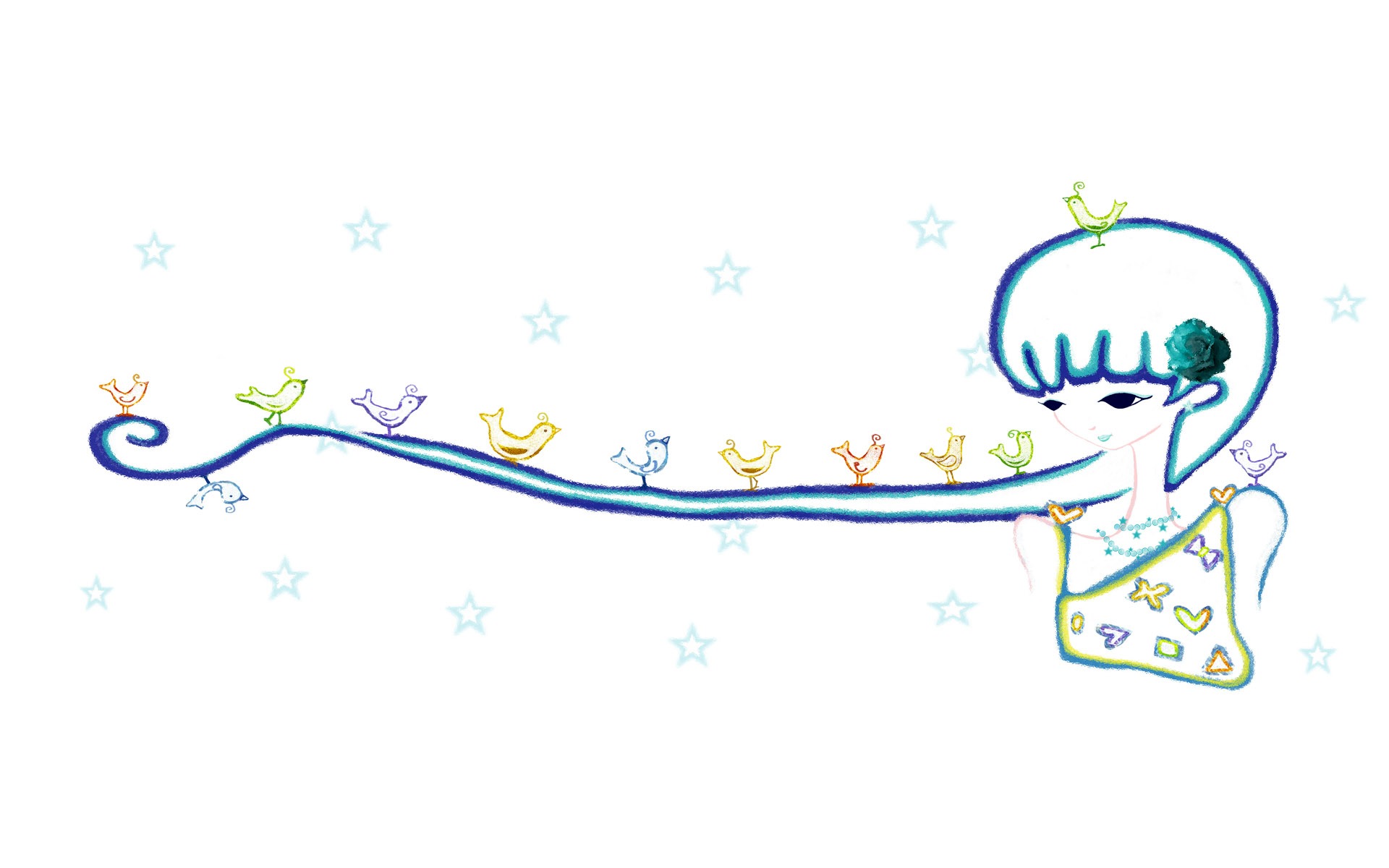 手繪浪漫女孩 壁紙(一) #3 - 1920x1200