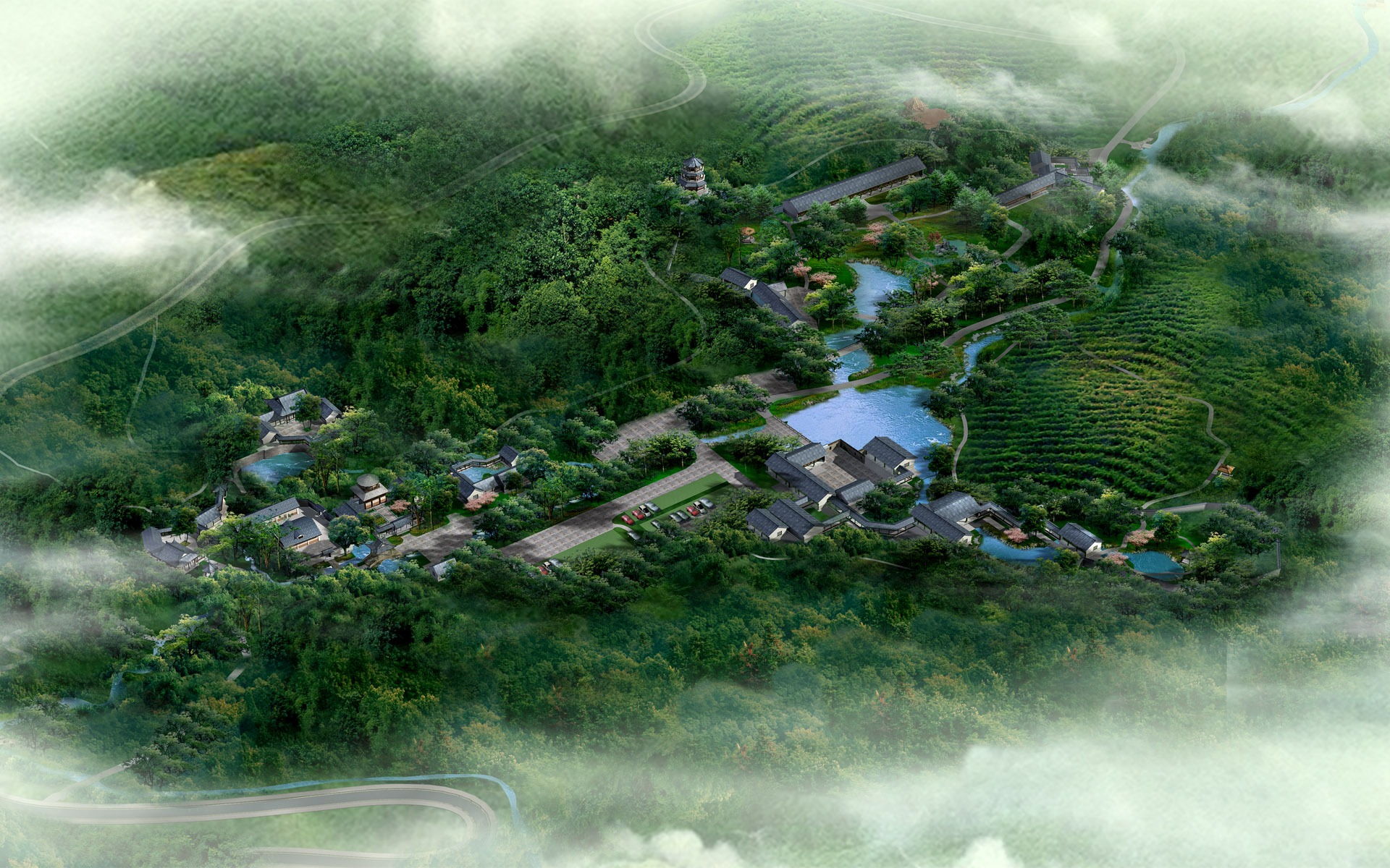 建築園林效果 高清壁紙(一) #2 - 1920x1200