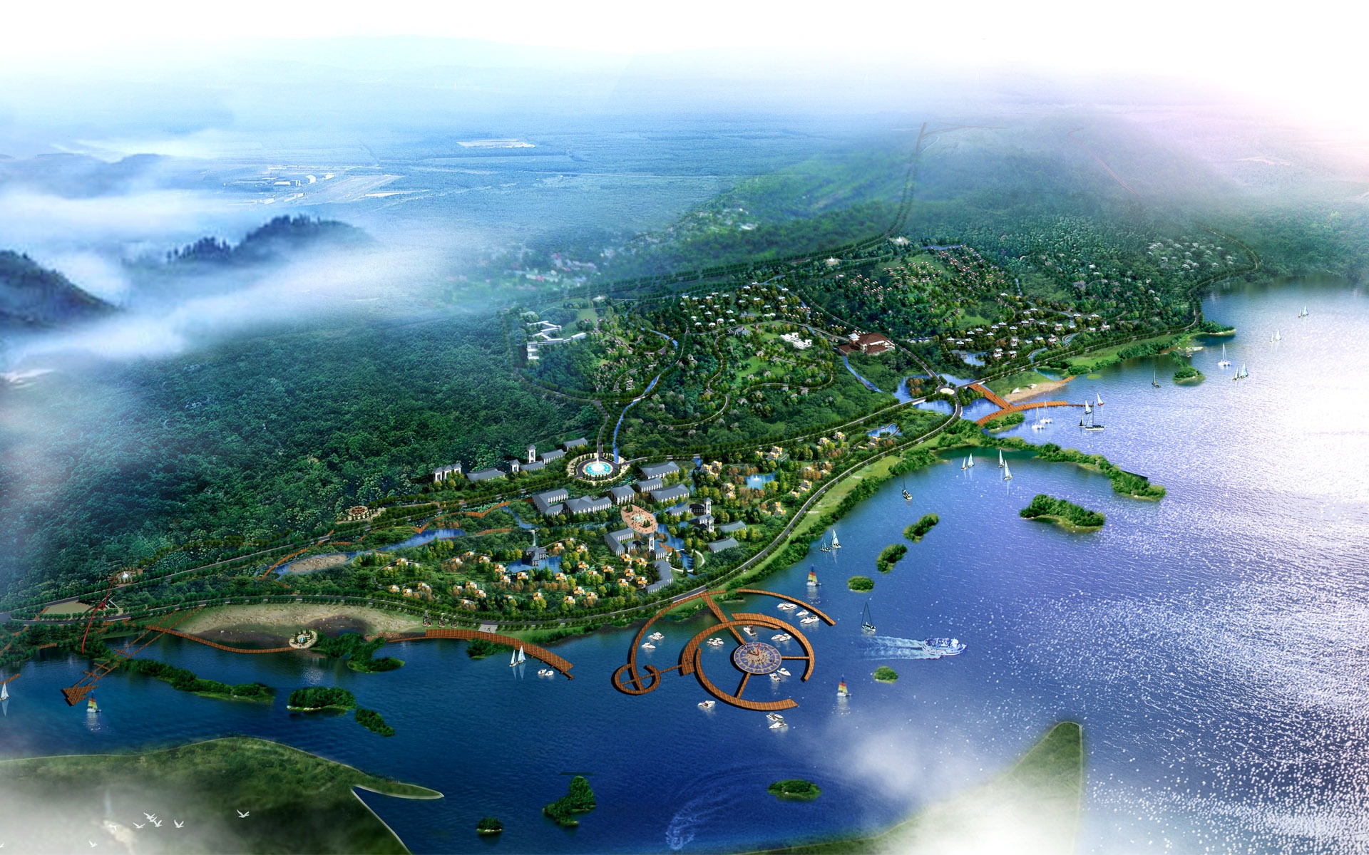 建築園林效果 高清壁紙(五) #1 - 1920x1200