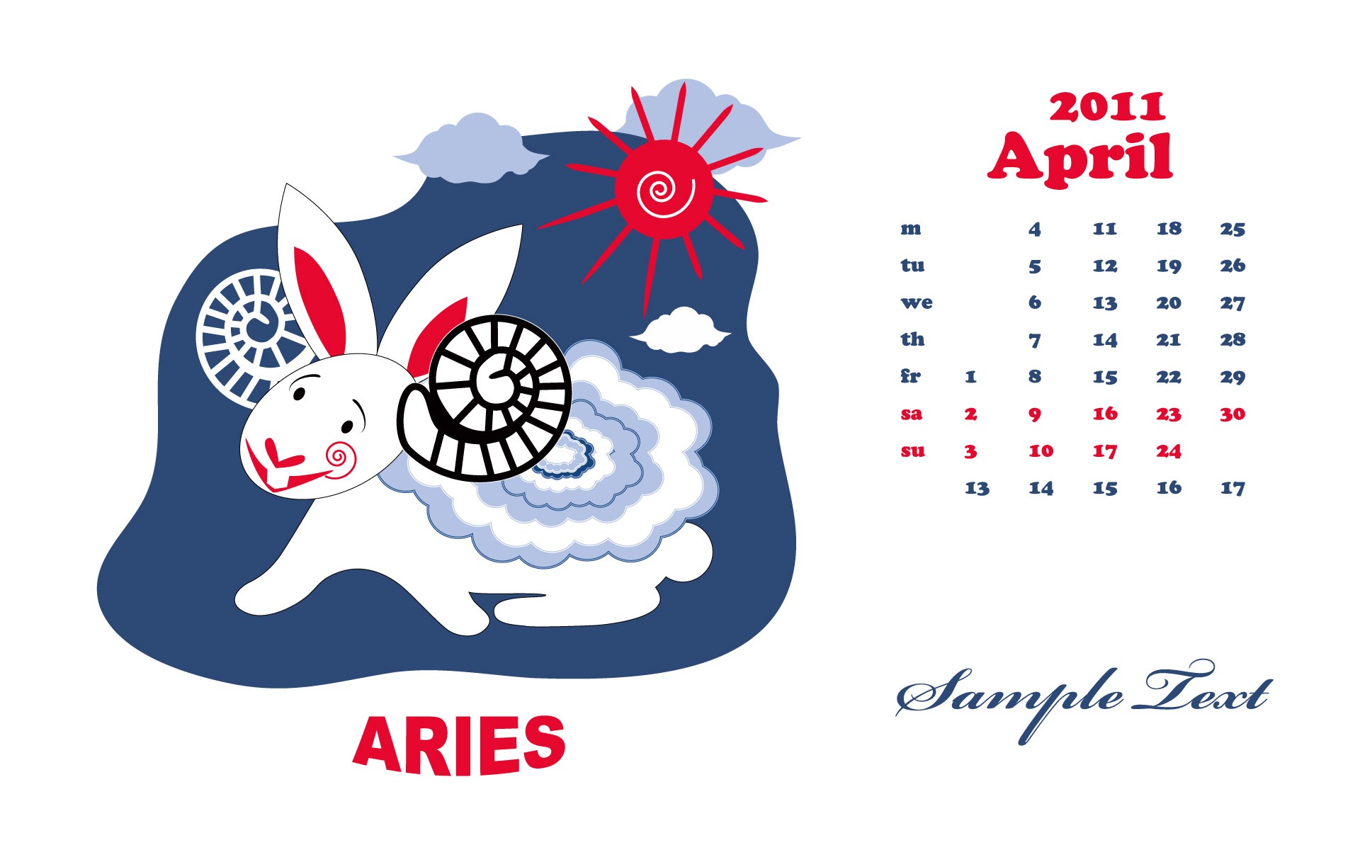 Année du papier peint Rabbit calendrier 2011 (2) #9 - 1920x1200