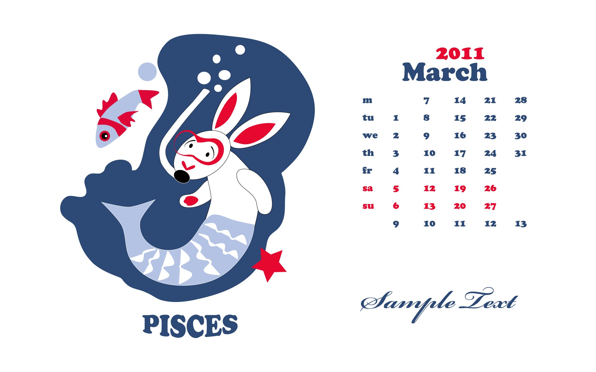 Jahr des Hasen Kalender 2011 Wallpaper (2) #10 - 1920x1200
