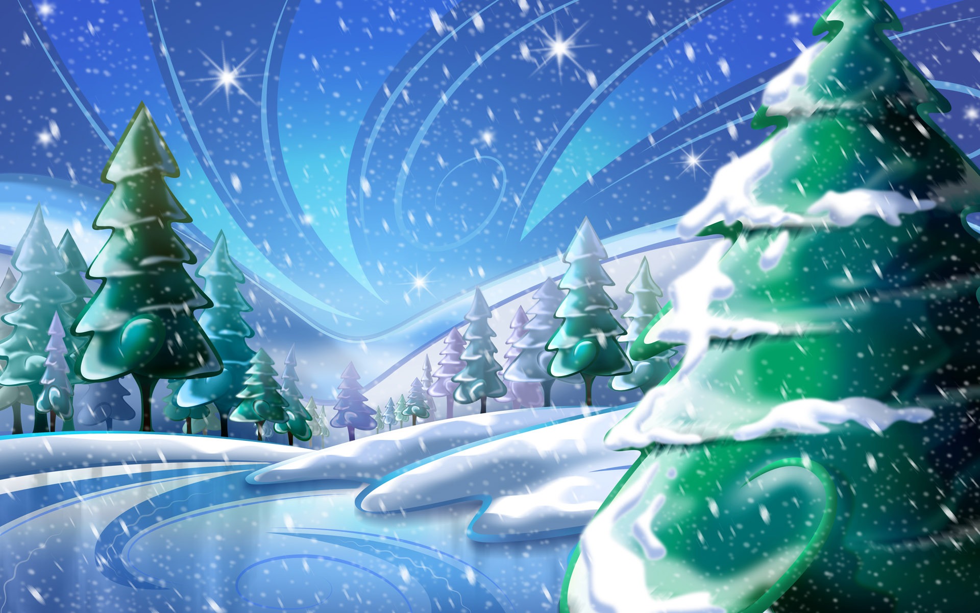 Vector Wallpaper Winter Foto #5 - 1920x1200