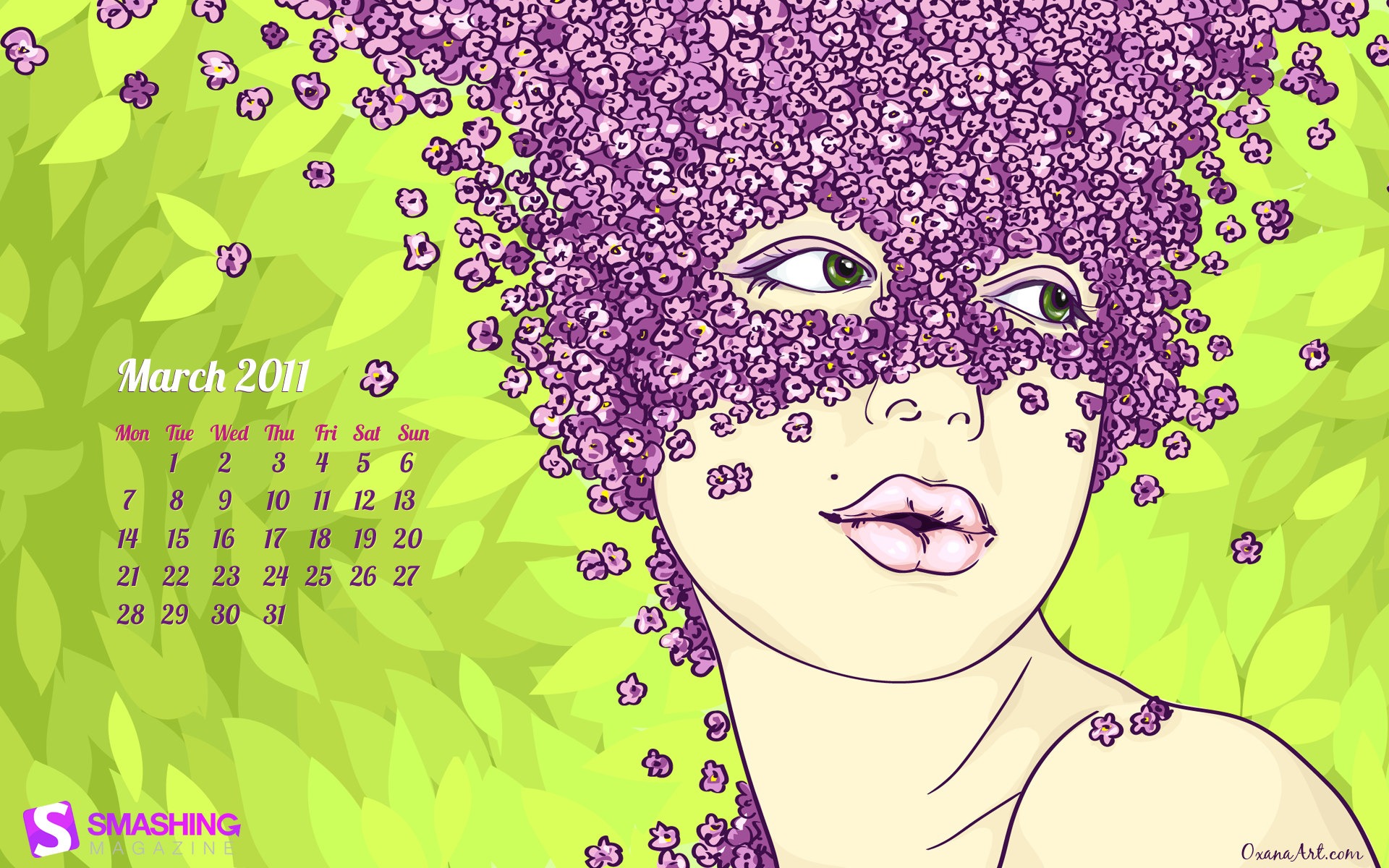2011年3月 月曆壁紙 #4 - 1920x1200