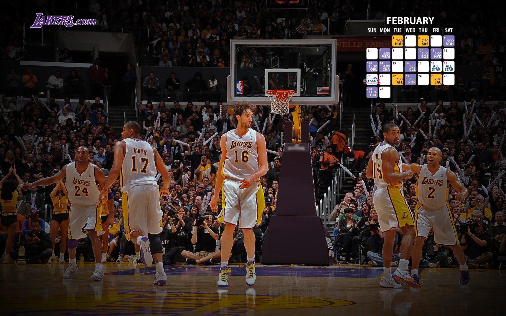 NBA 2010-11 season, the Los Angeles Lakers Wallpapers #17 - 1920x1200