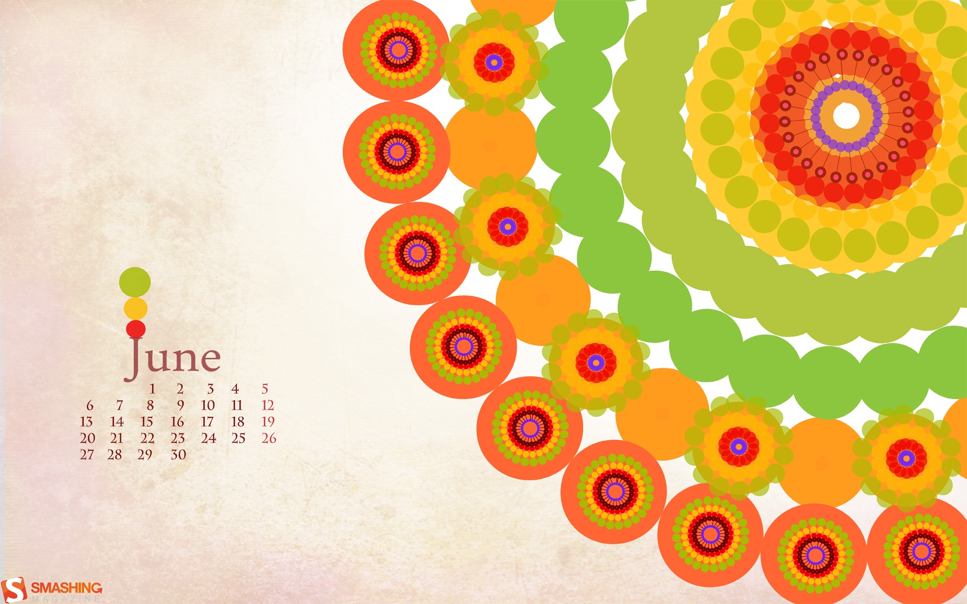 2011年6月 月曆壁紙(一) #1 - 1920x1200