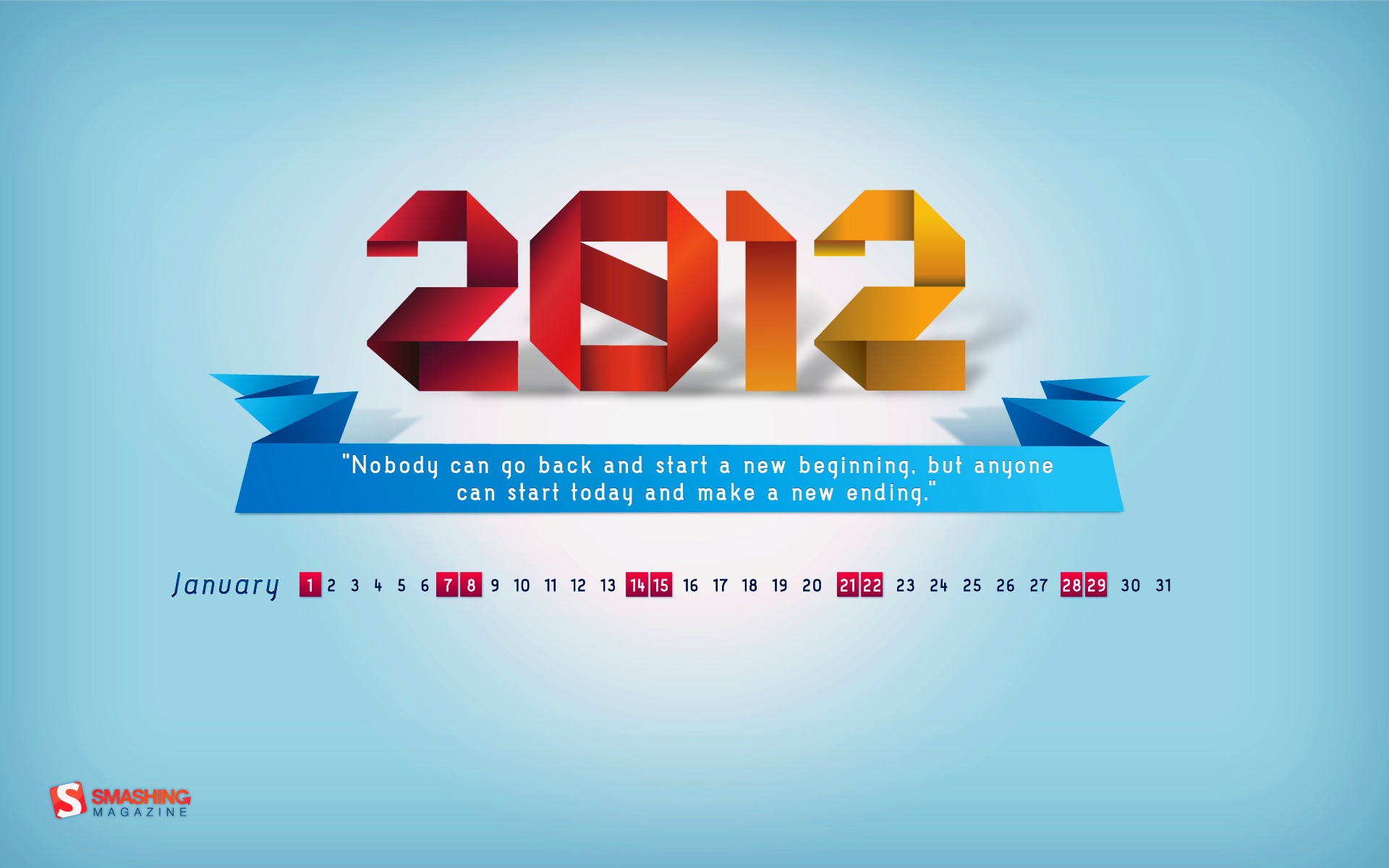 2012年1月 月曆壁紙 #12 - 1920x1200