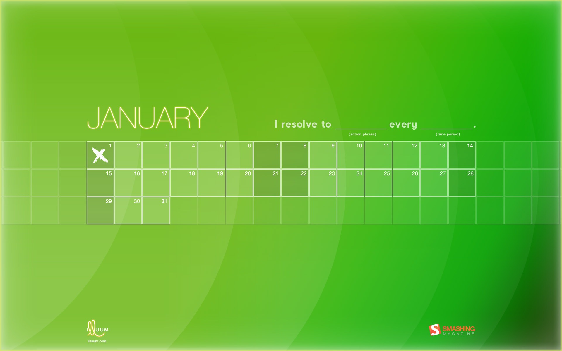 2012年1月 月曆壁紙 #14 - 1920x1200