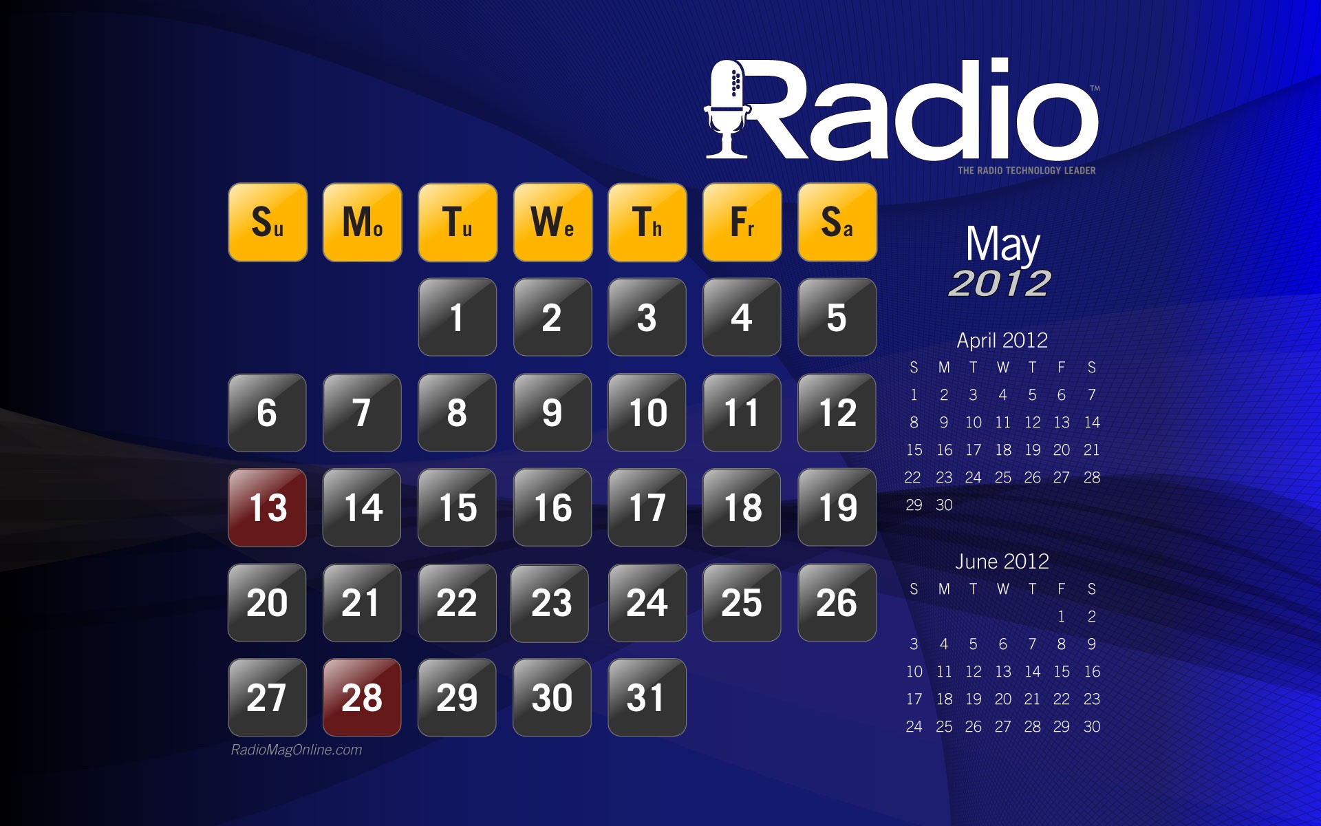 2012年5月 月曆壁紙(一) #2 - 1920x1200